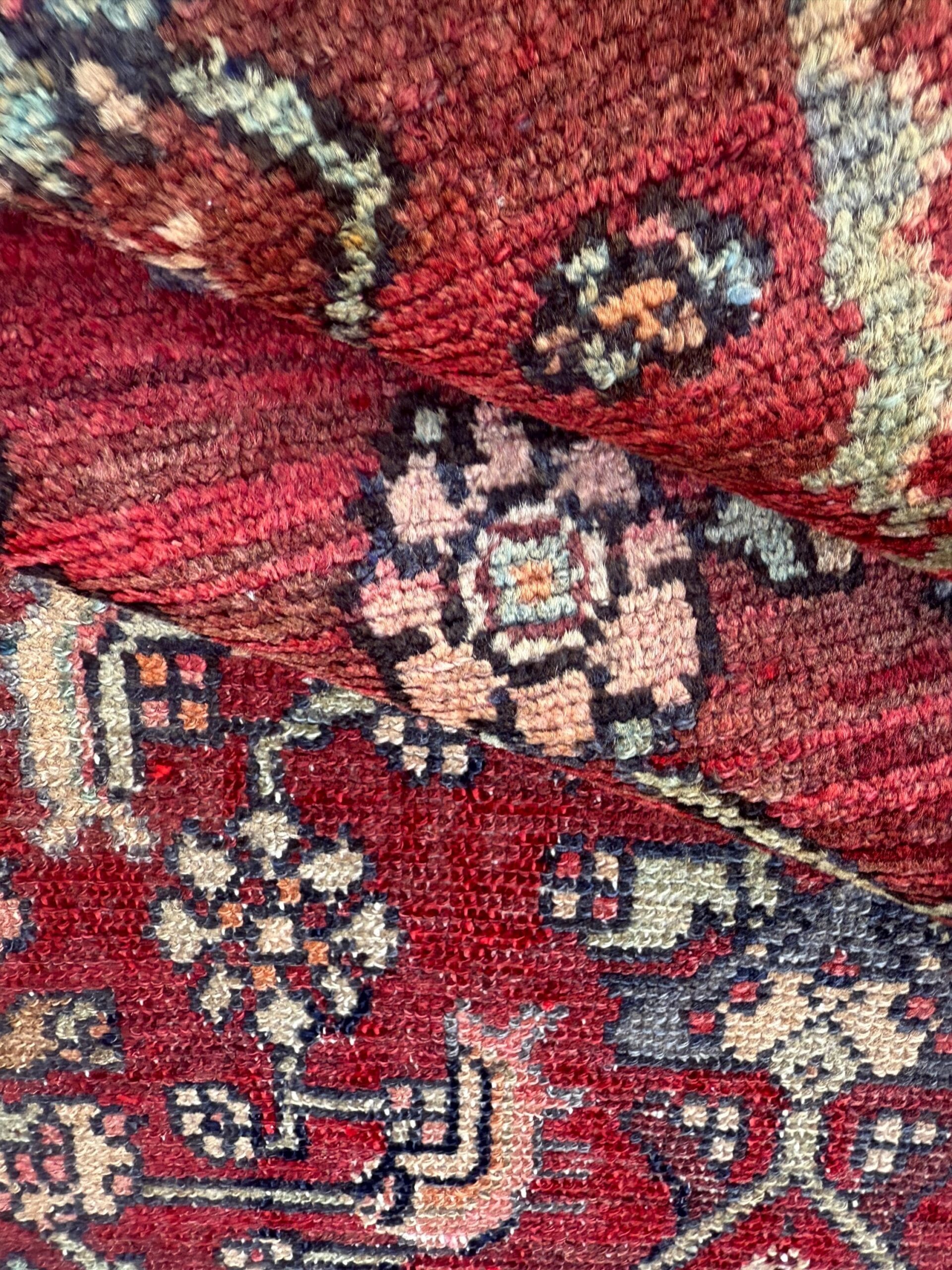 3.5×7 Vintage Tribal Runner Rug, Hand Knotted Wool Area Rug