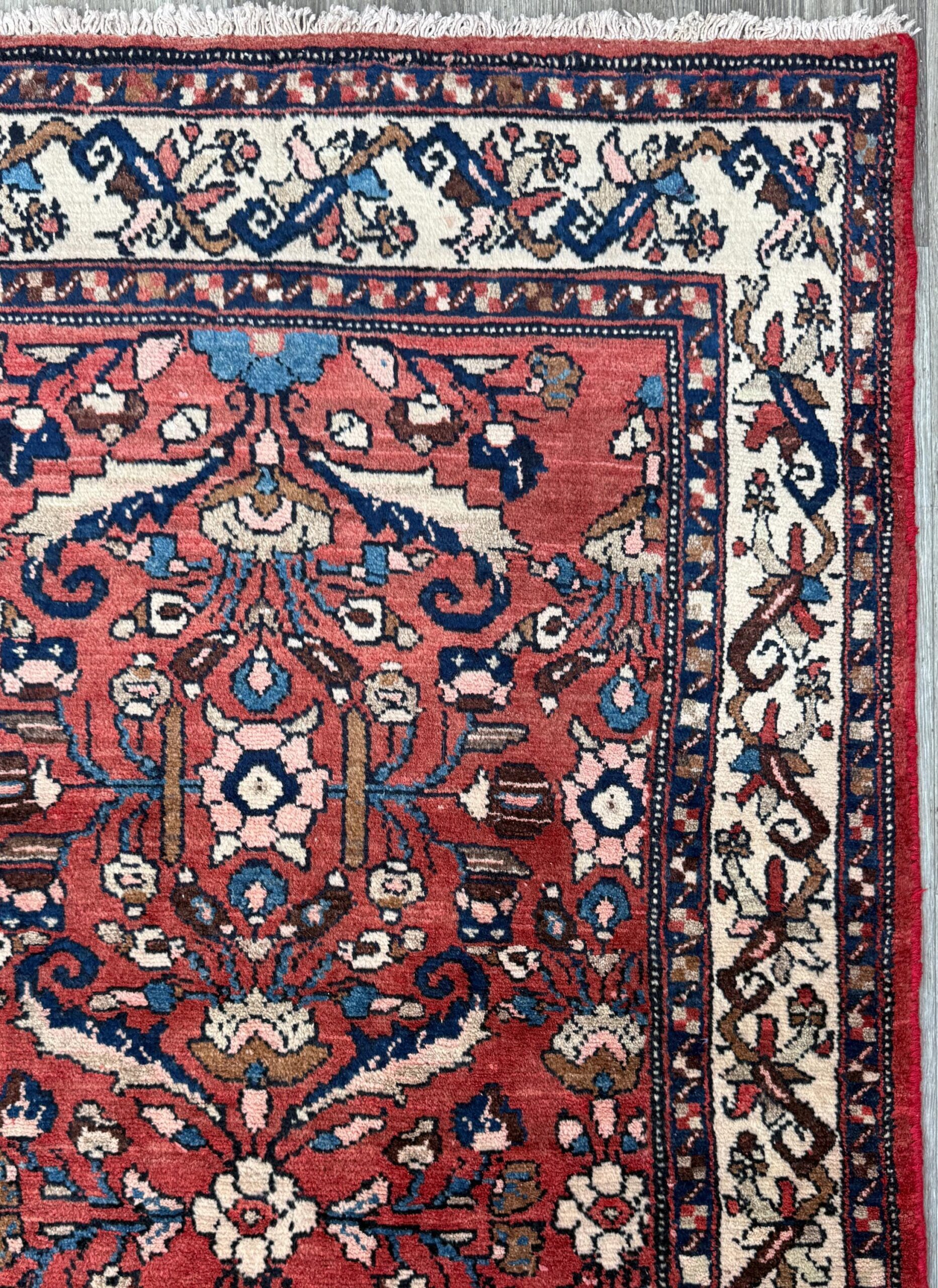3.5×6 Vintage Anatolian Rug, Hand Knotted Turkish Geometric Wool Rug