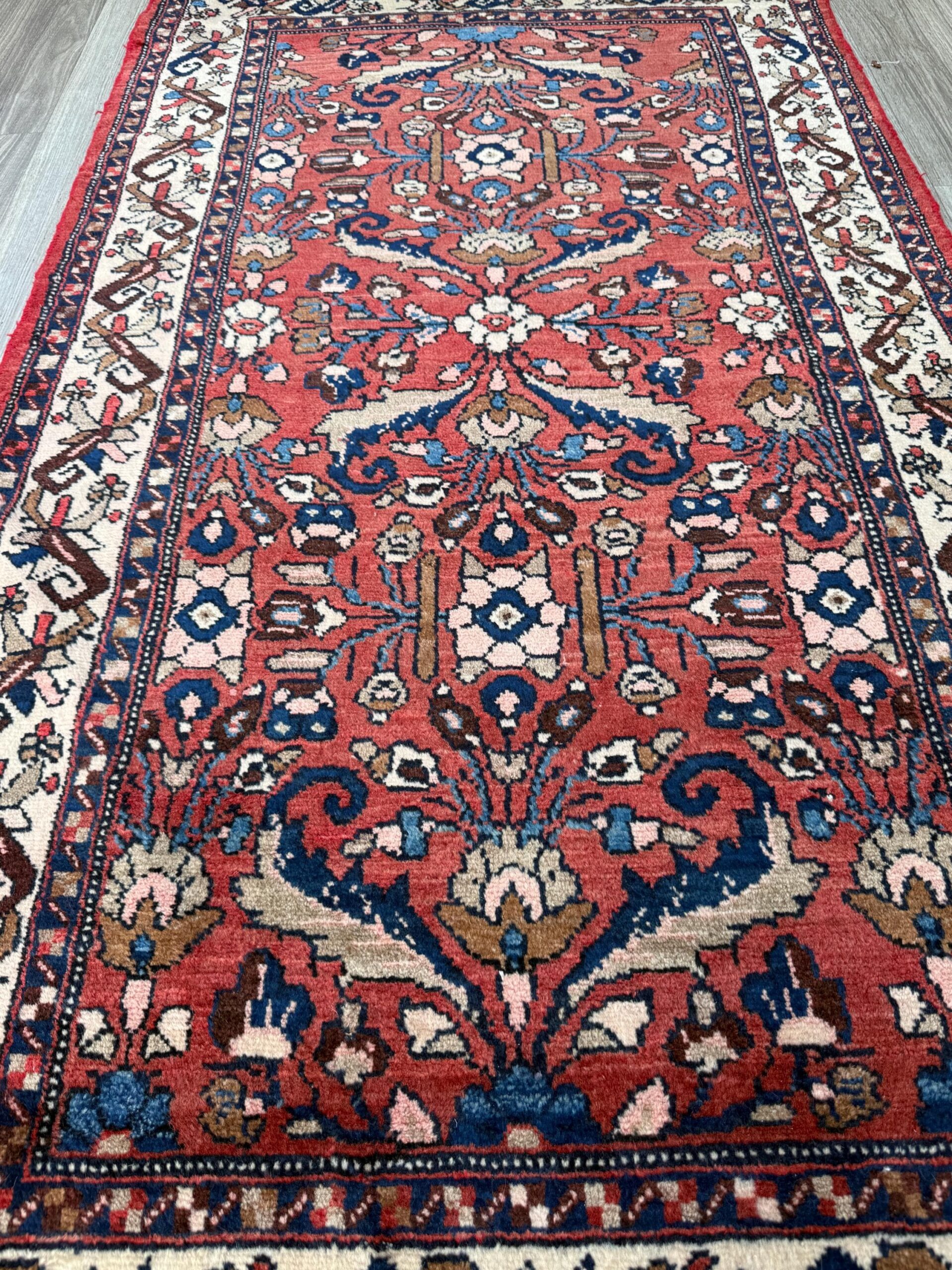 3.5×6 Vintage Anatolian Rug, Hand Knotted Turkish Geometric Wool Rug