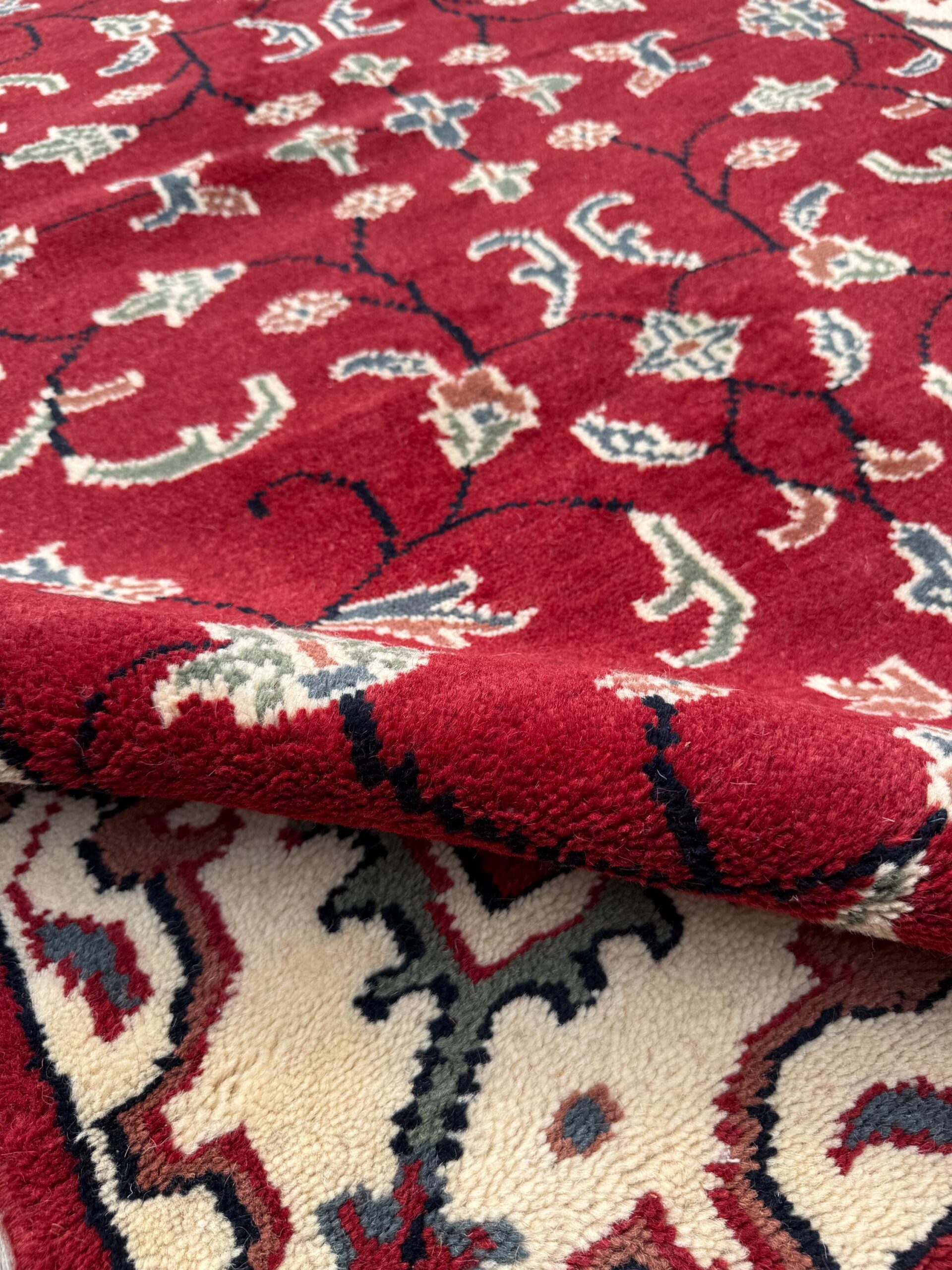 5×7 Turkish Oushak Rug, Hand Knotted Multicolor Wool Area Rug
