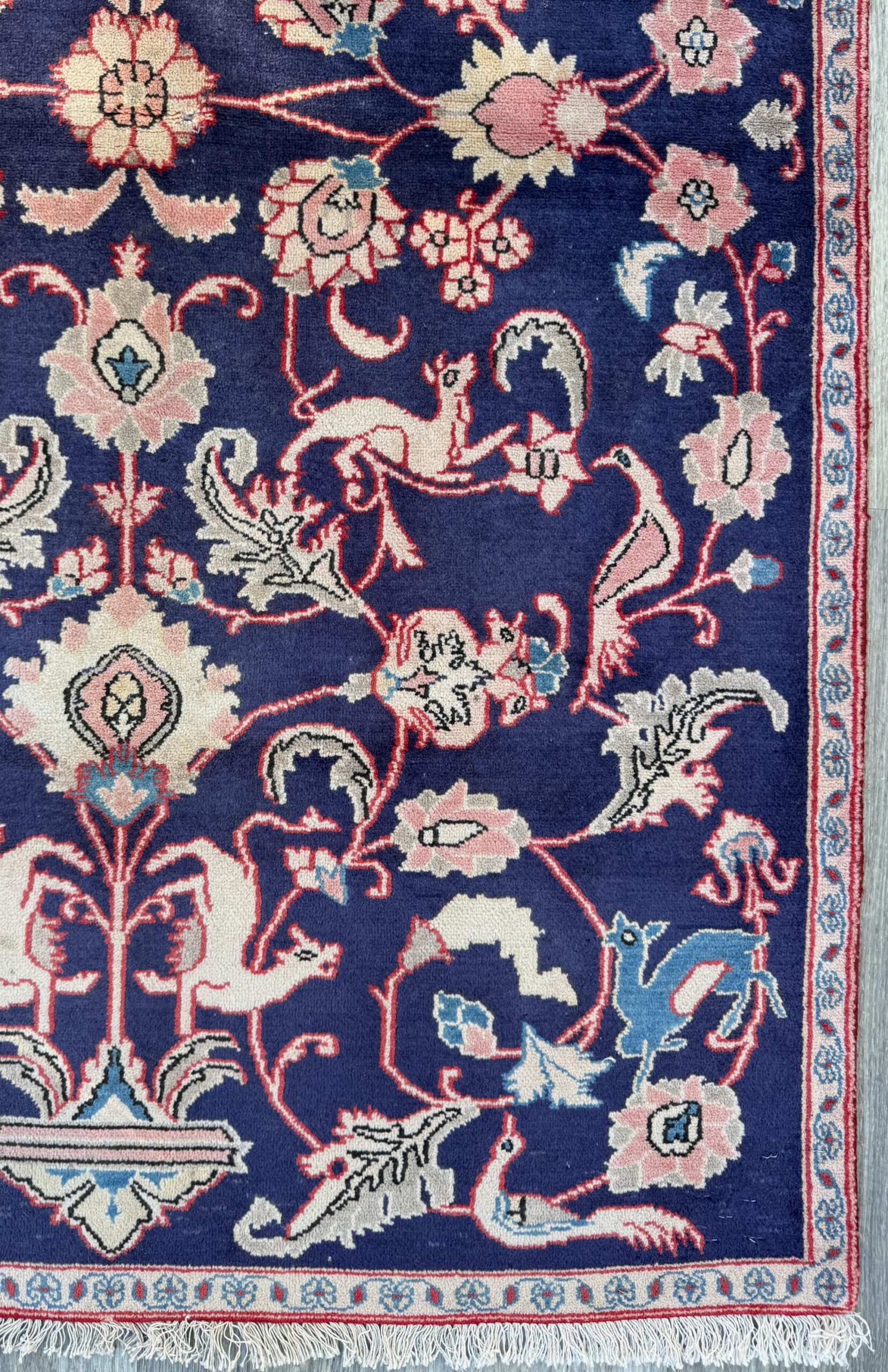 Vintage Turkish Pictorial Tree of Life Rug 3×6 ft Hand Knotted Wool Anatolian Bohemian Area Rug 1970s