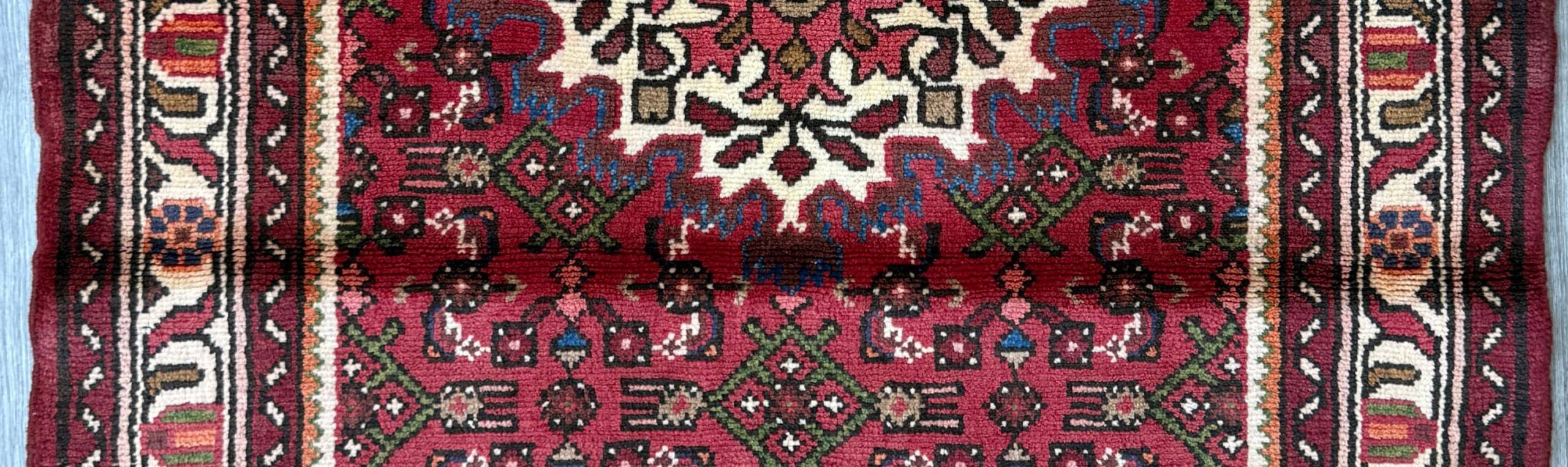 Vintage Turkish Rug 3×5 ft Hand Knotted Wool Anatolian Geometric Tribal Area Rug 1980s