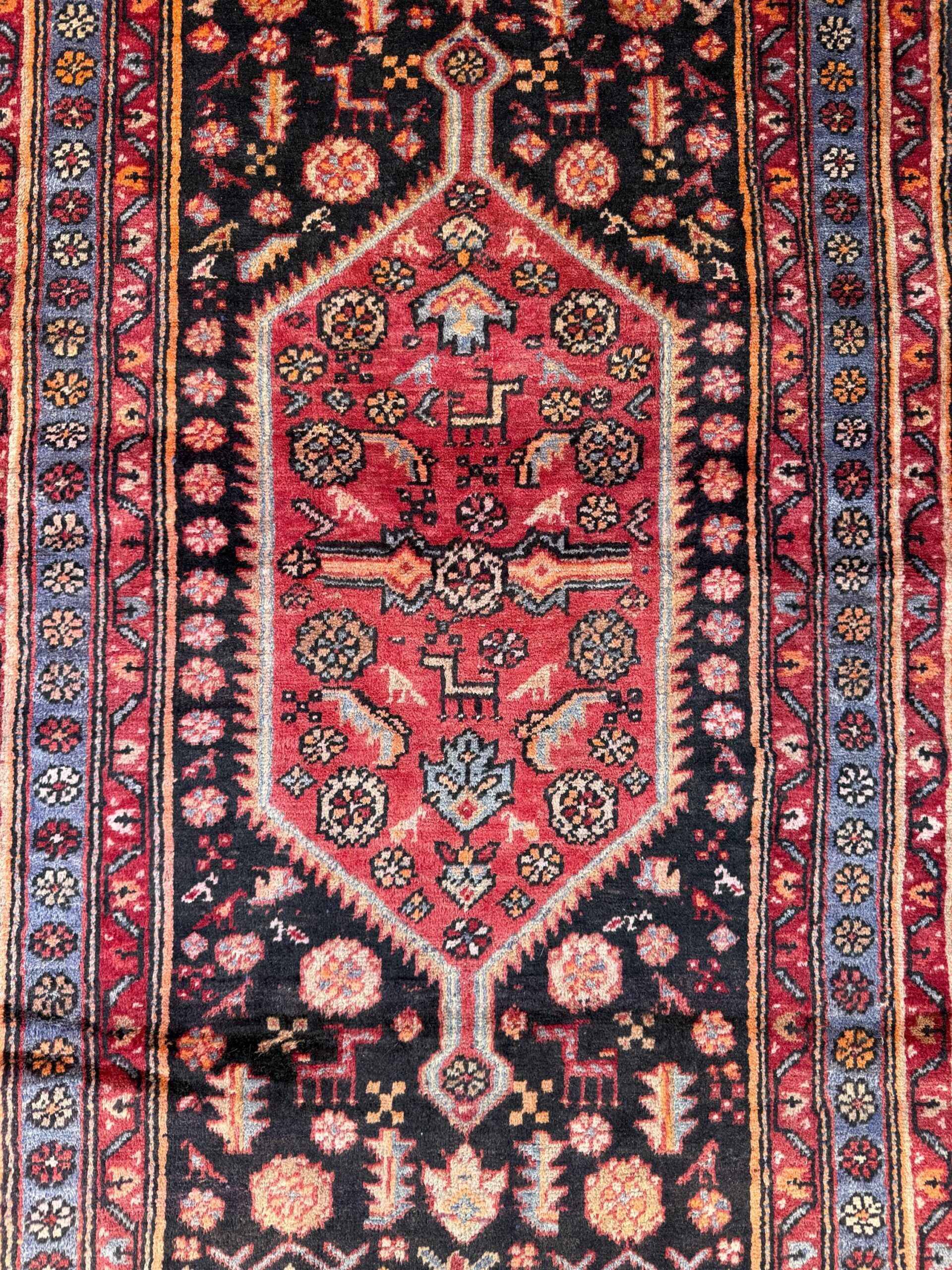 4×7 Vintage Anatolian Rug, Hand Knotted Turkish Geometric Wool