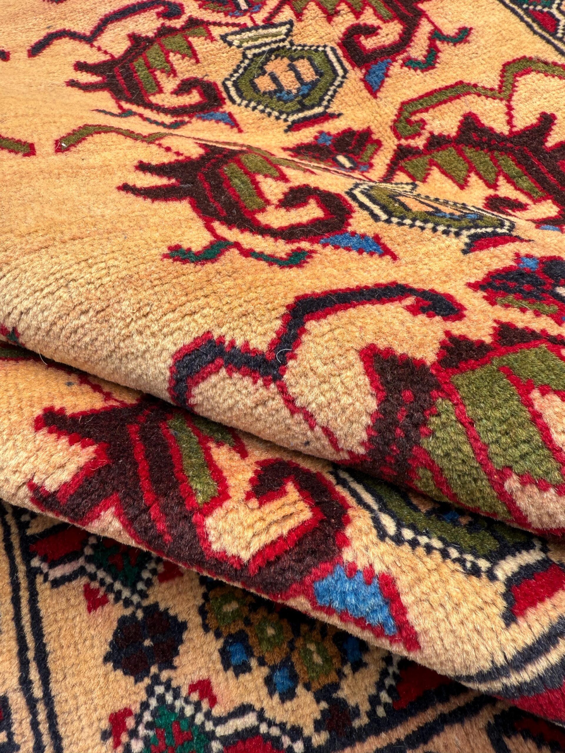 3×5 Vintage Afghan Wool Rug, Hand Knotted Turkmen Style