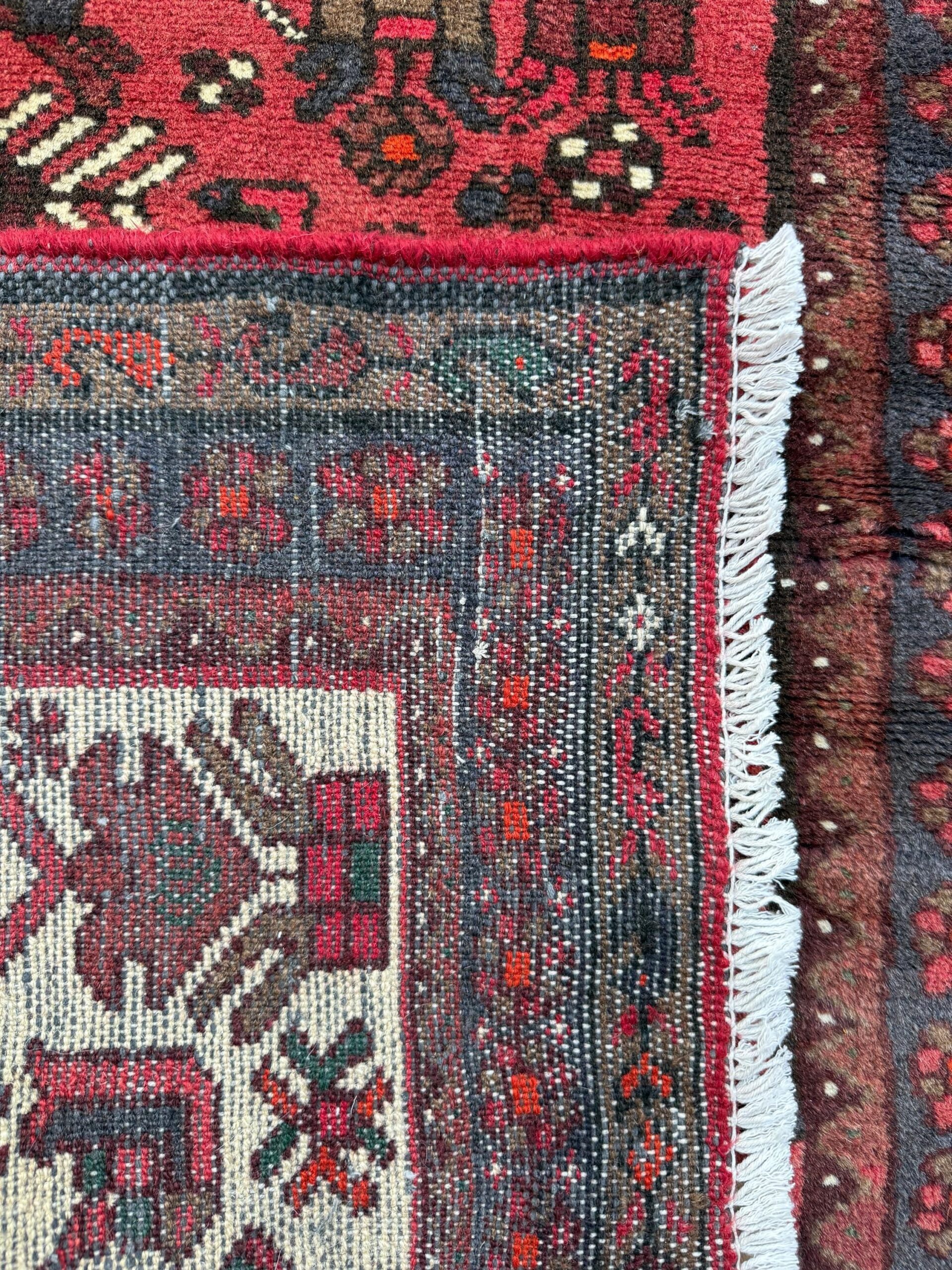 Vintage Turkish Anatolian Rug 3×5 ft Hand Knotted Wool Tribal Geometric Rug 1960s