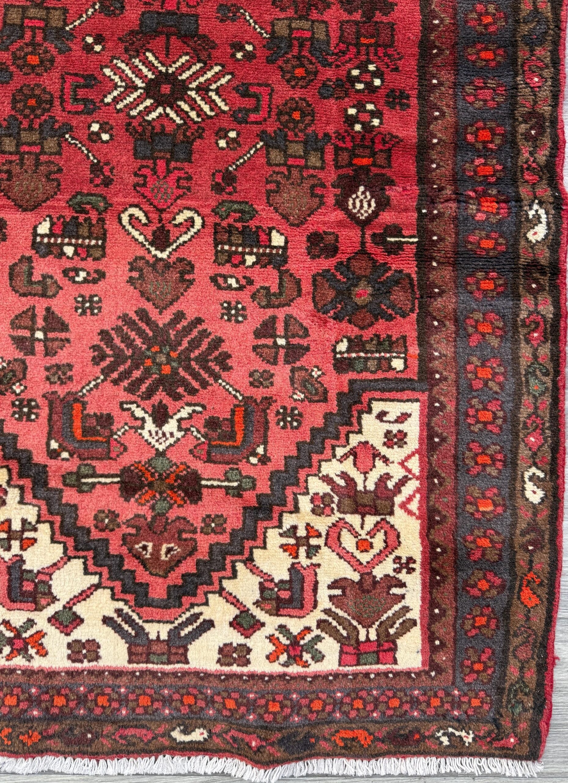 Vintage Turkish Anatolian Rug 3×5 ft Hand Knotted Wool Tribal Geometric Rug 1960s