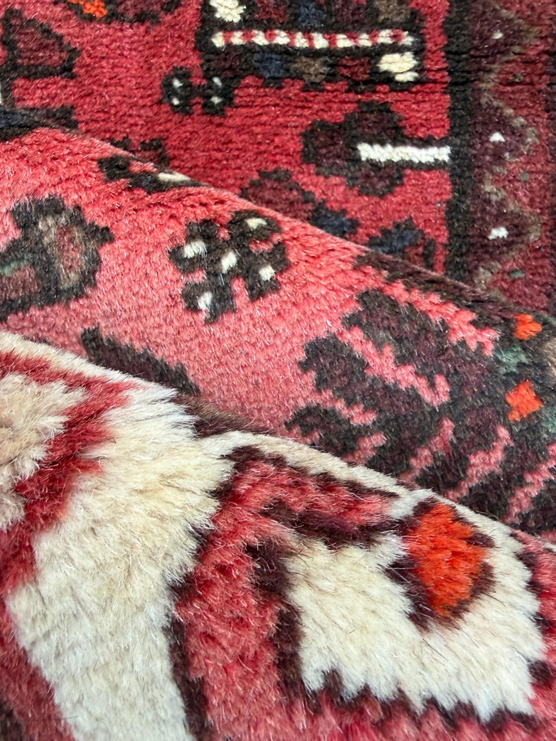 Vintage Turkish Anatolian Rug 3×5 ft Hand Knotted Wool Tribal Geometric Rug 1960s