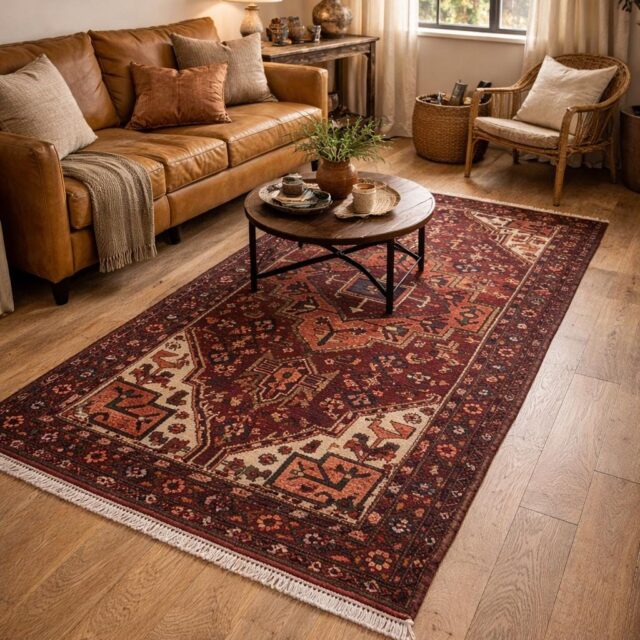 Vintage Turkish Rug 3.3×6.7 ft Hand Knotted Anatolian Tribal Geometric Rug 1960s