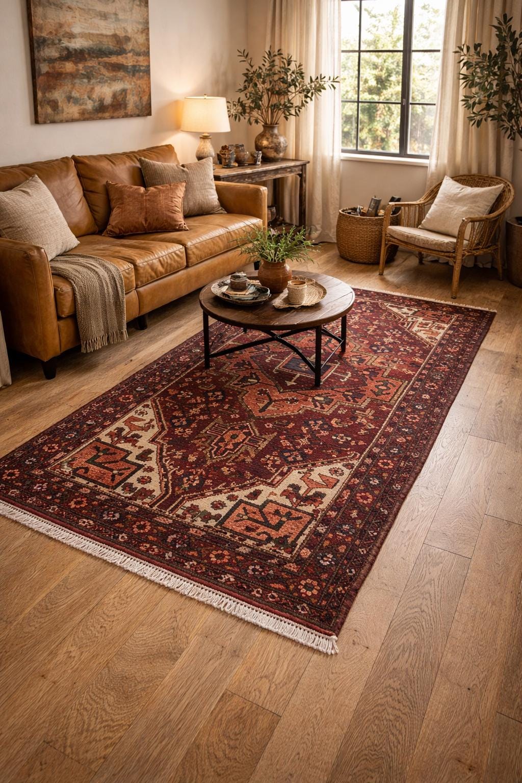 Vintage Turkish Rug 3.3×6.7 ft Hand Knotted Anatolian Tribal Geometric Rug 1960s