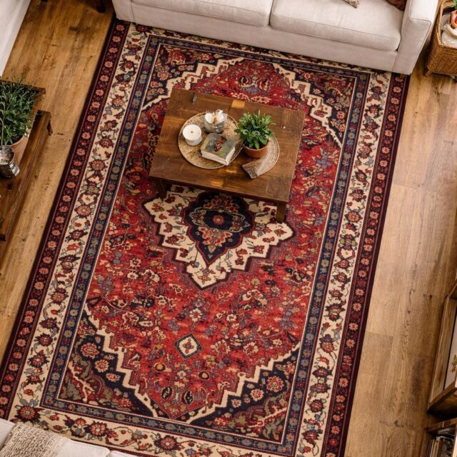 Vintage Turkish Rug 3.7×7.2 ft Hand Knotted Anatolian Tribal Geometric Runner 1960s
