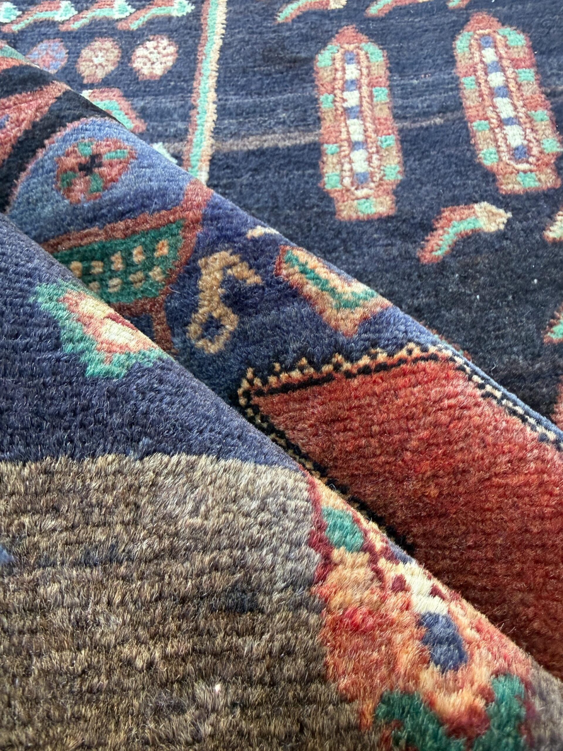 Vintage Turkish Rug 5×11 ft, Hand-Knotted Wool Anatolian Tribal Rug, Tree of Life Design
