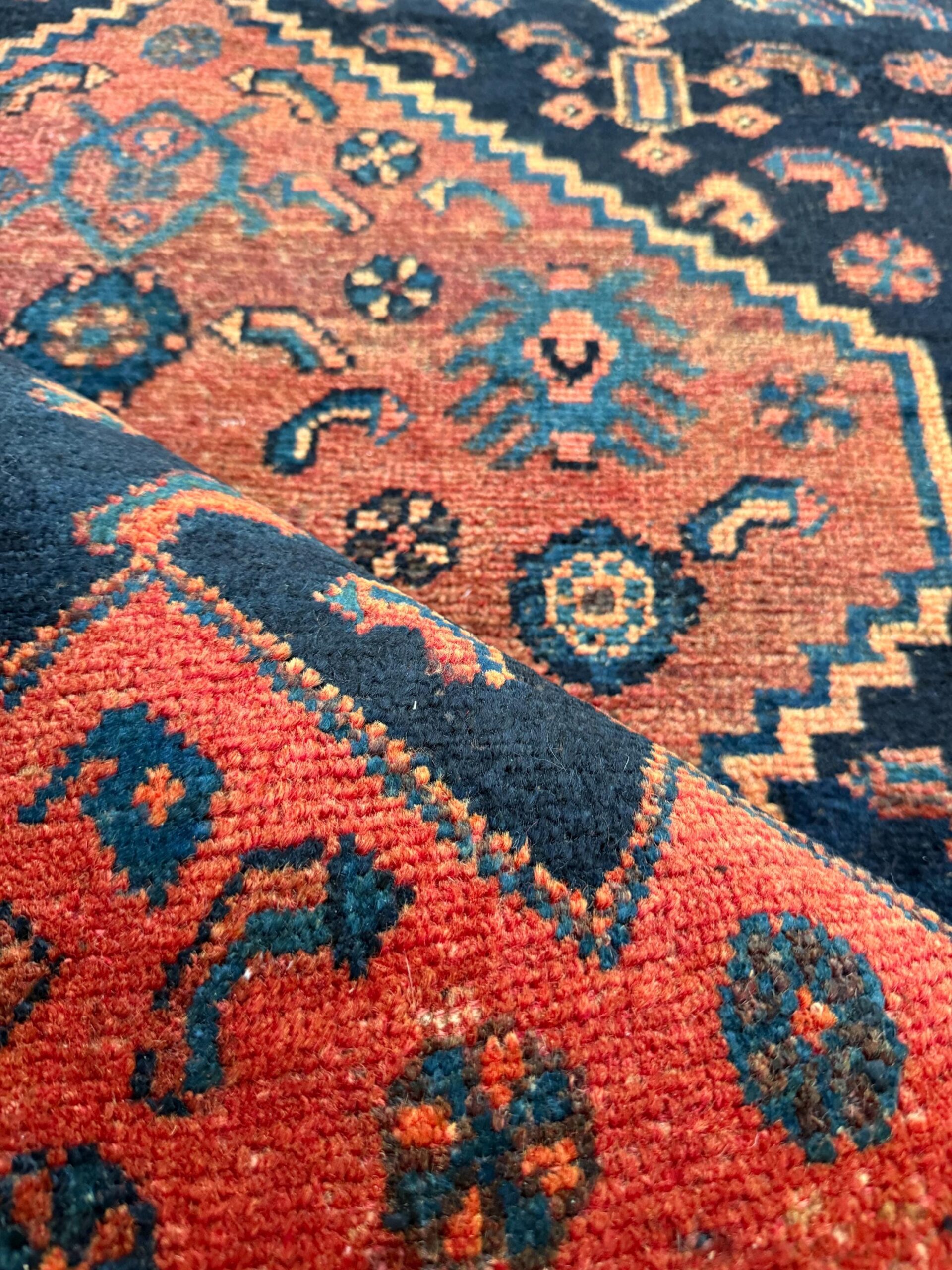 Vintage Turkish Rug 4×7 ft Hand Knotted Authentic Wool Anatolian Geometric Area Rug 1960s Tribal Medallion Carpet