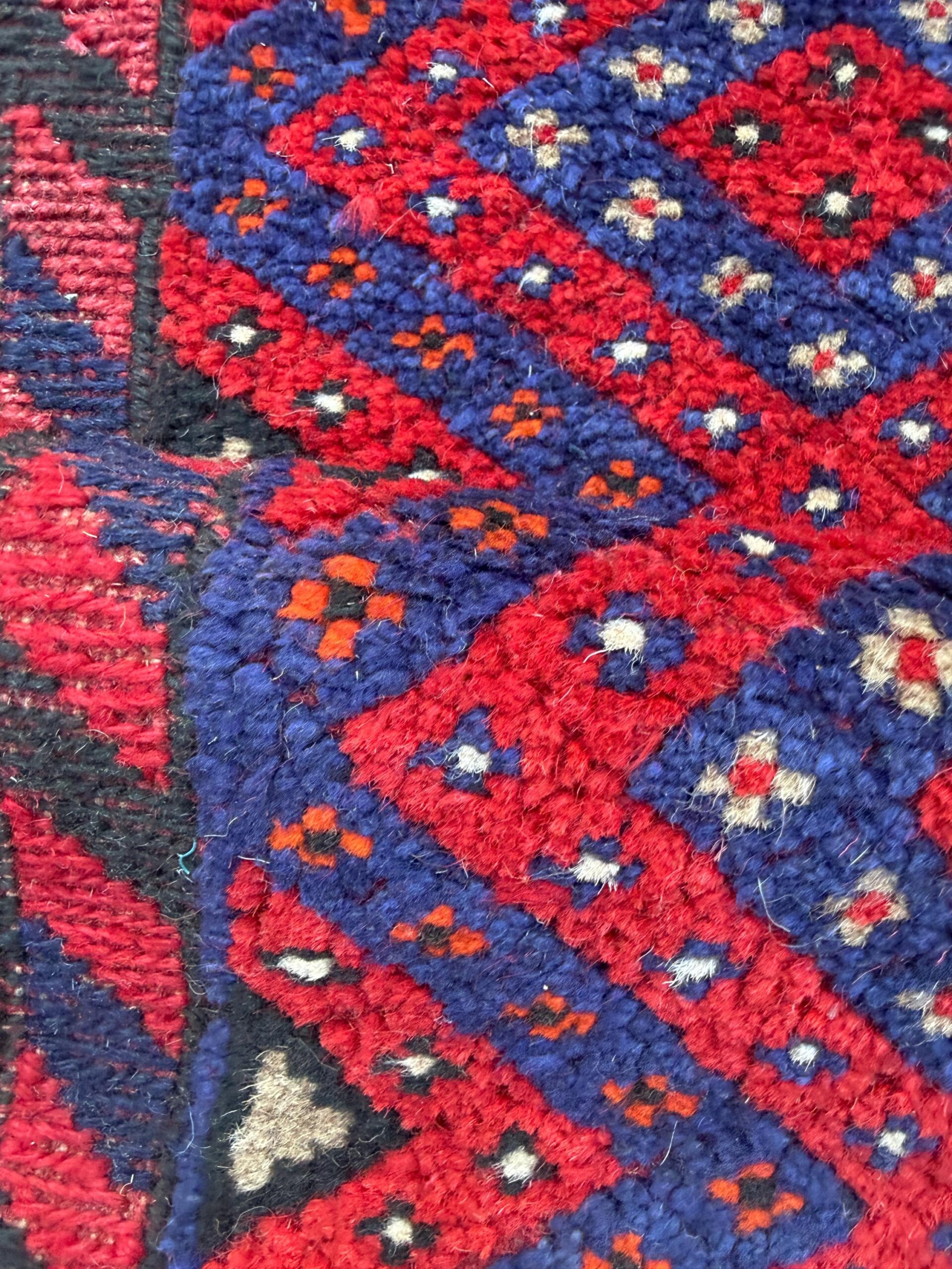 Vintage Turkish Runner Rug 2×8 ft Hand Knotted Geometric Anatolian Rug 1980s