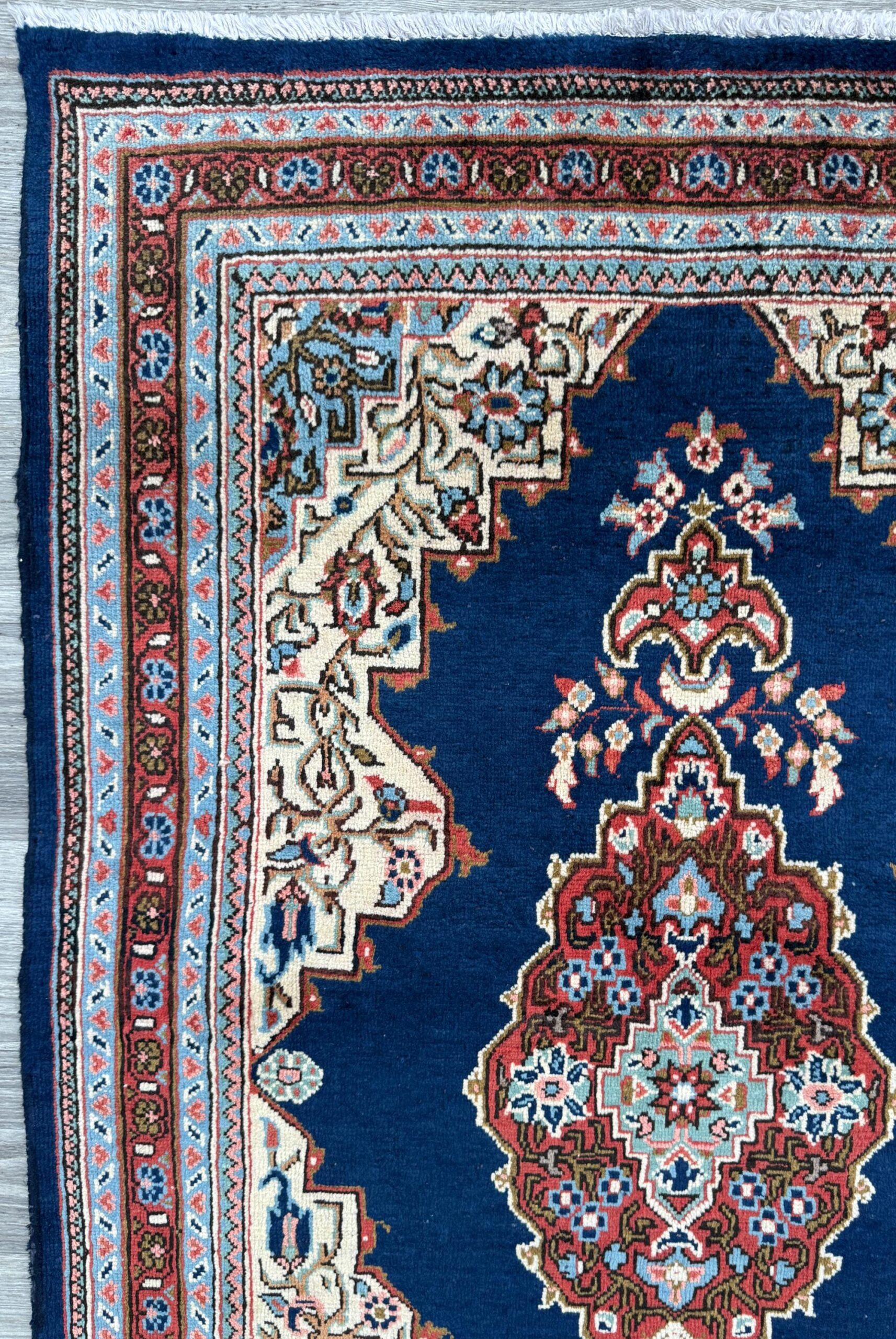 Vintage Turkish Rug 3.8×8 ft Hand Knotted Anatolian Village Medallion Runner 1970s