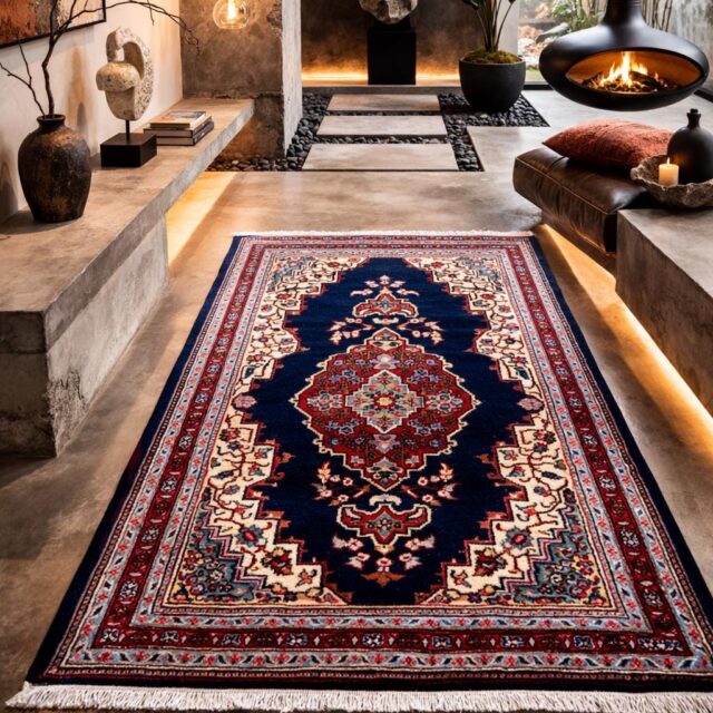 Vintage Turkish Rug 3.8×8 ft Hand Knotted Anatolian Village Medallion Runner 1970s