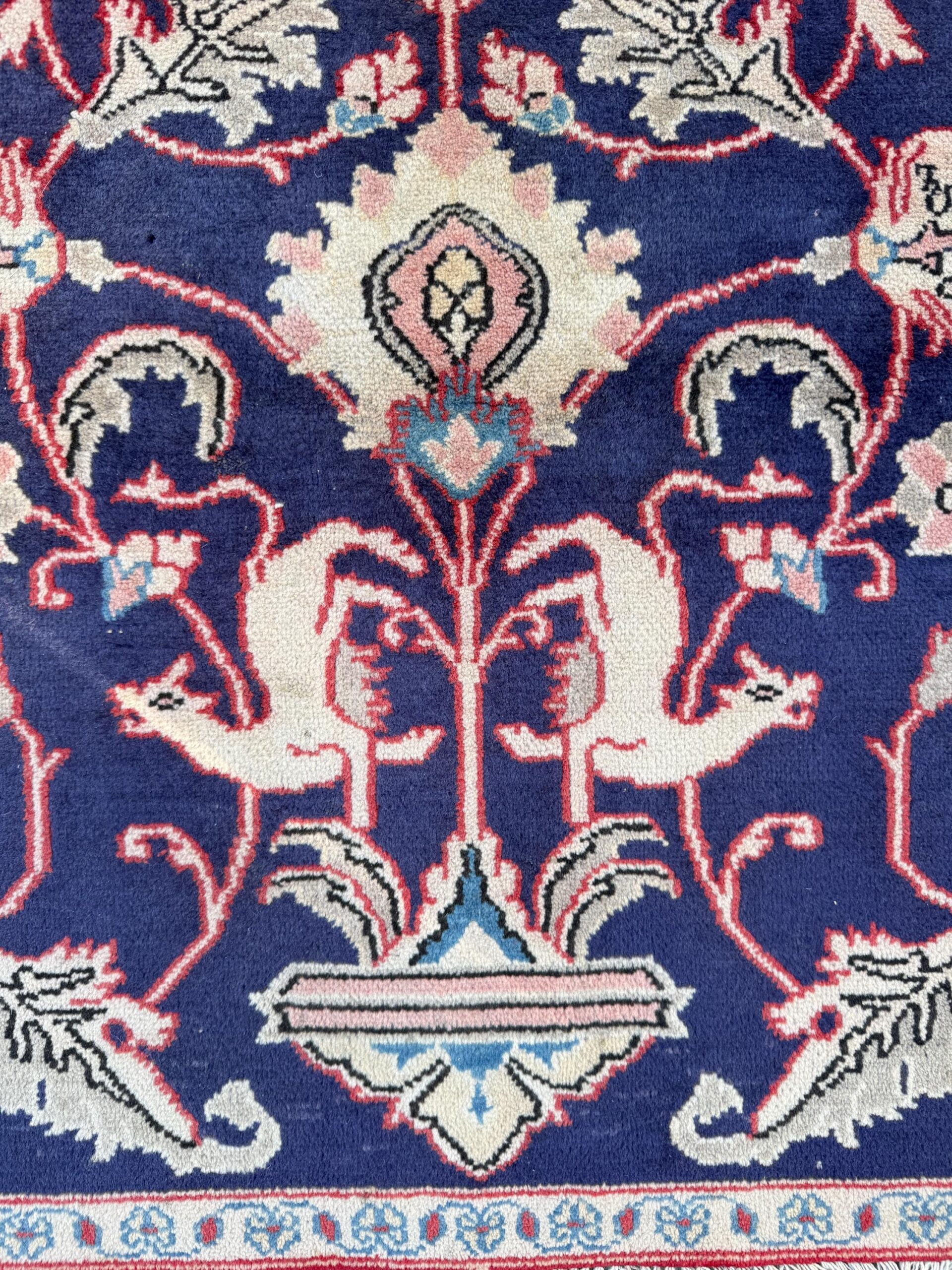 Vintage Turkish Pictorial Tree of Life Rug 3×6 ft Hand Knotted Wool Anatolian Bohemian Area Rug 1970s