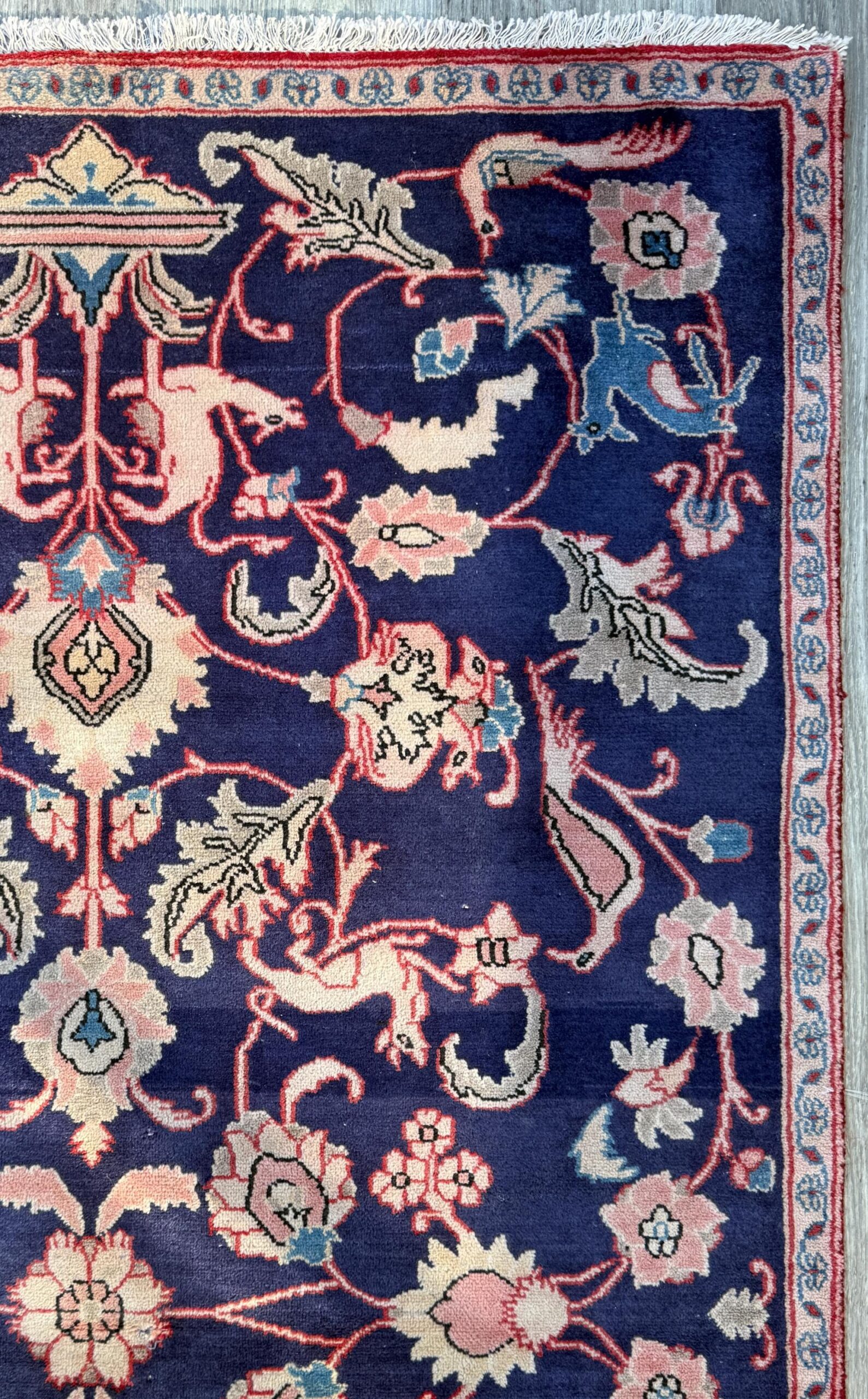 Vintage Turkish Pictorial Tree of Life Rug 3×6 ft Hand Knotted Wool Anatolian Bohemian Area Rug 1970s