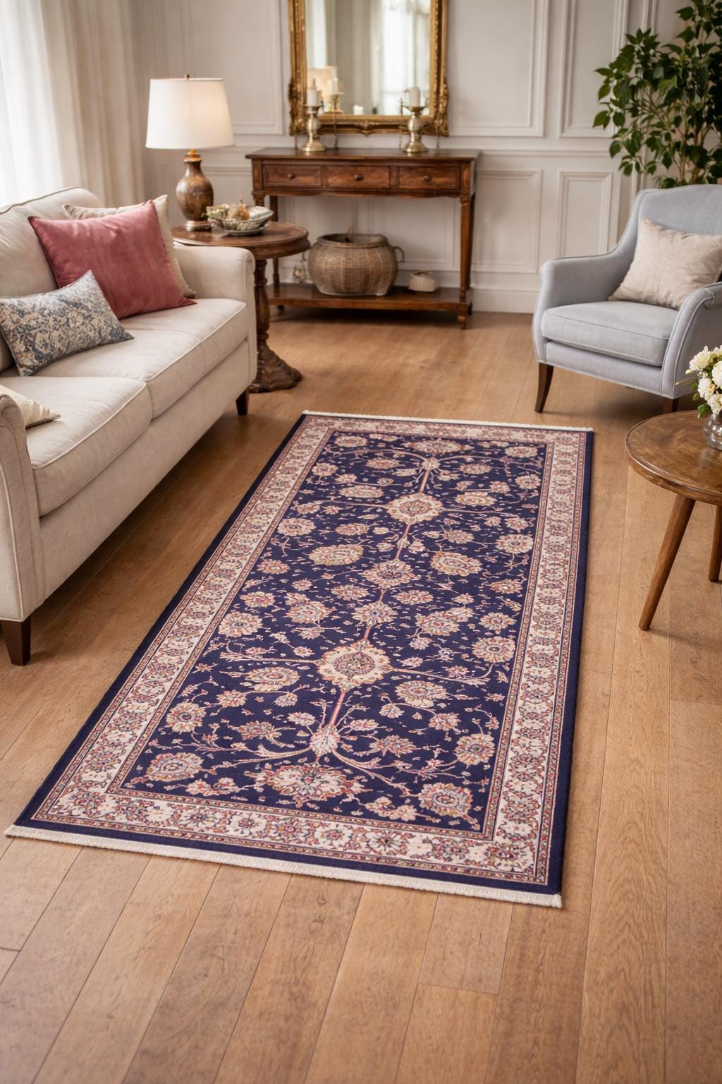 Vintage Turkish Pictorial Tree of Life Rug 3×6 ft Hand Knotted Wool Anatolian Bohemian Area Rug 1970s
