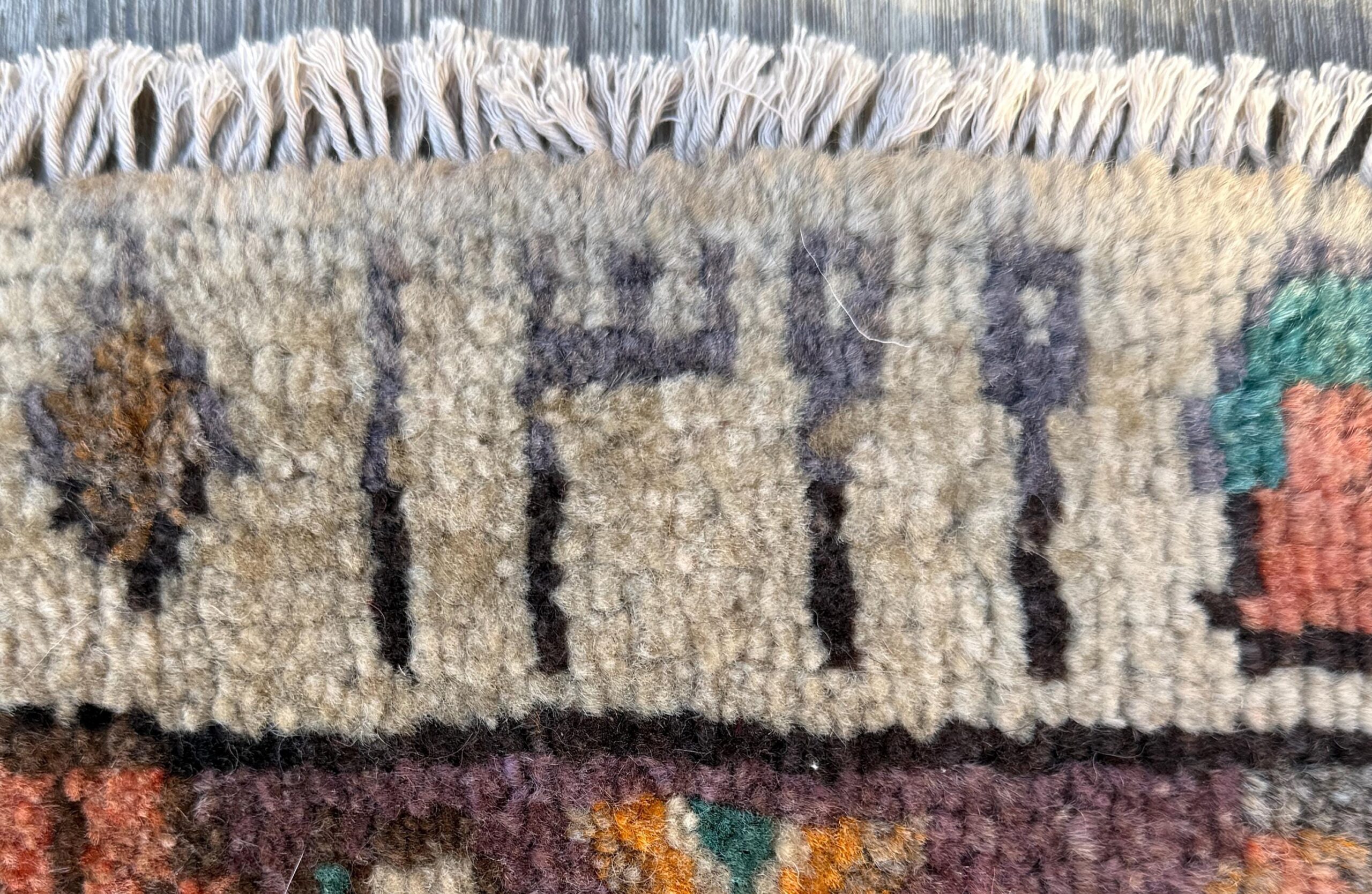 Vintage Turkish Rug 4×6 ft, Hand-Knotted Wool Floral Area Rug, Signed