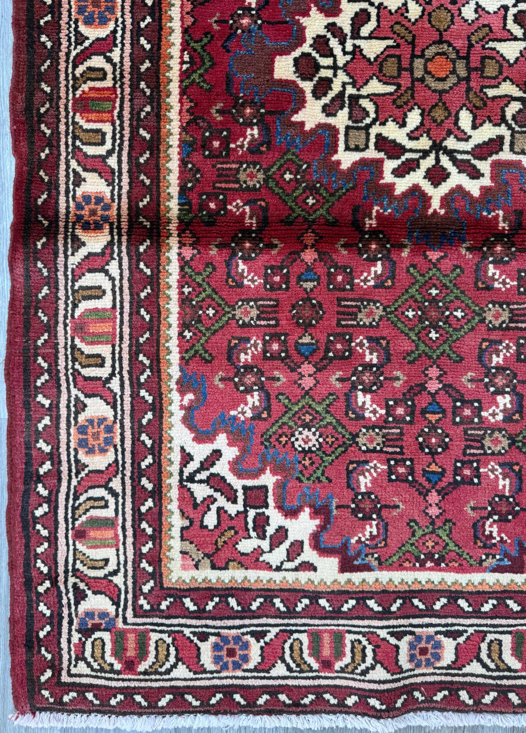 Vintage Turkish Rug 3×5 ft Hand Knotted Wool Anatolian Geometric Tribal Area Rug 1980s