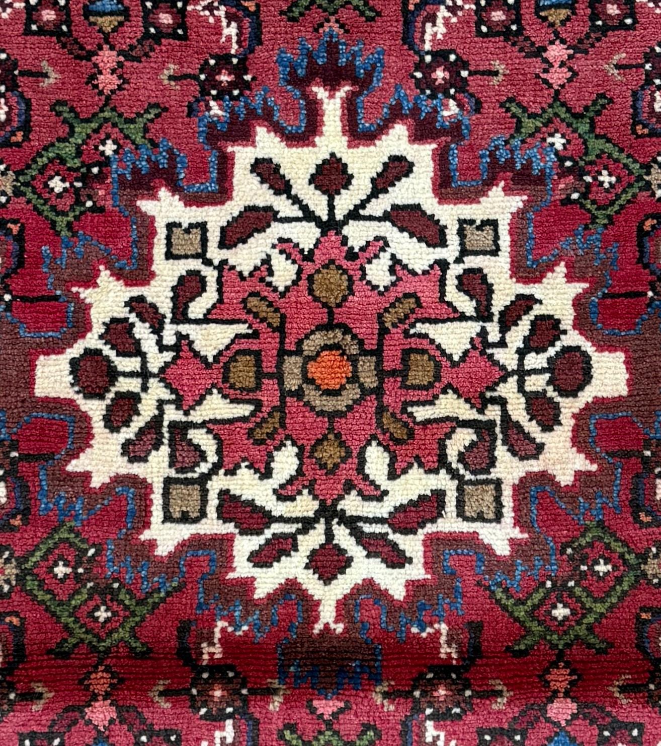 Vintage Turkish Rug 3×5 ft Hand Knotted Wool Anatolian Geometric Tribal Area Rug 1980s