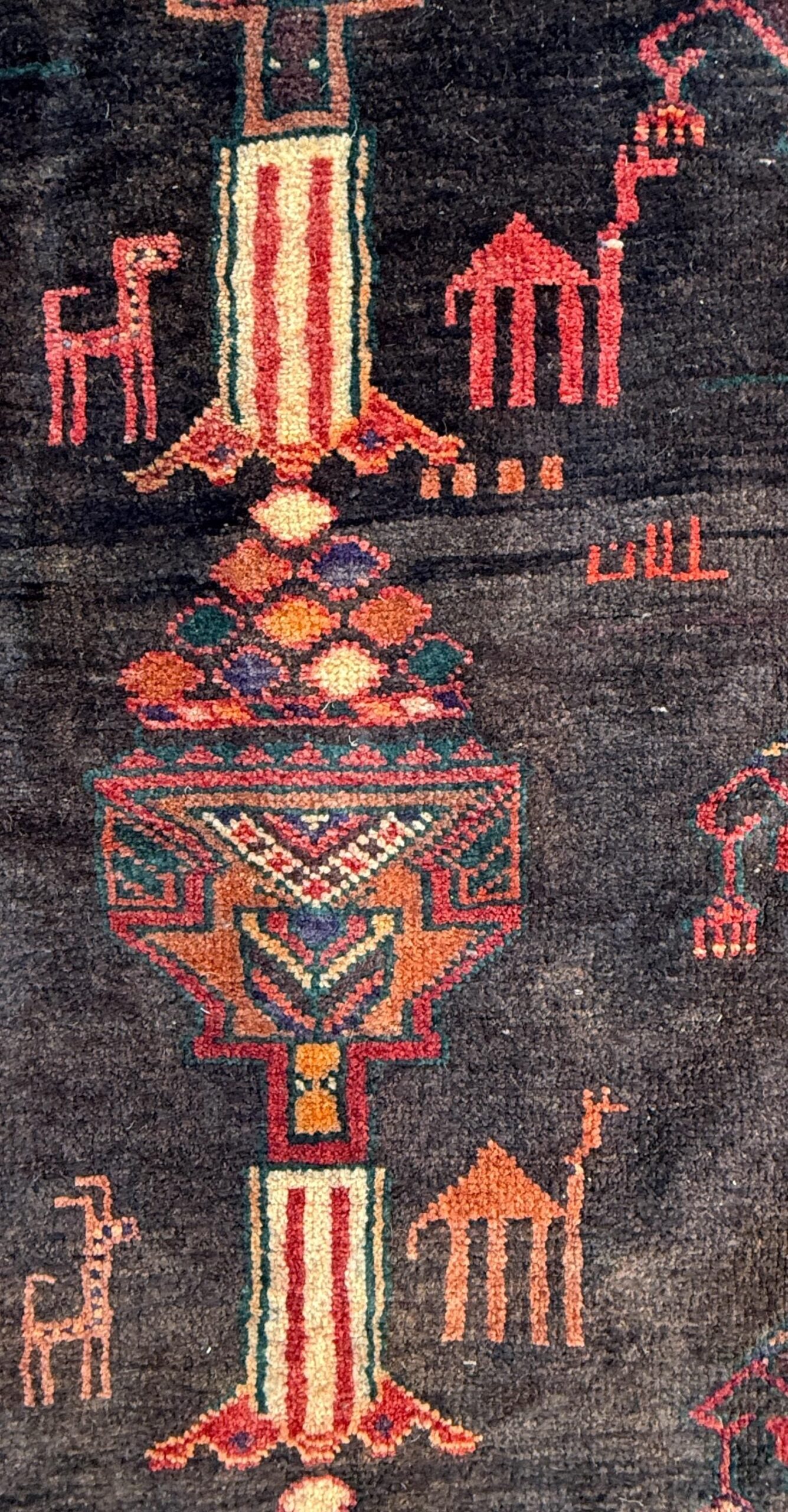 Vintage Turkish Tribal Rug 4×7 ft Hand Knotted Wool Anatolian Geometric Area Rug 1980s