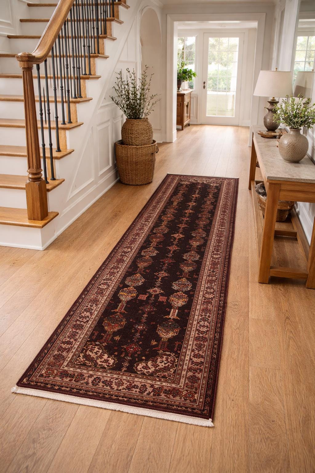 Vintage Turkish Tribal Rug 4×7 ft Hand Knotted Wool Anatolian Geometric Area Rug 1980s