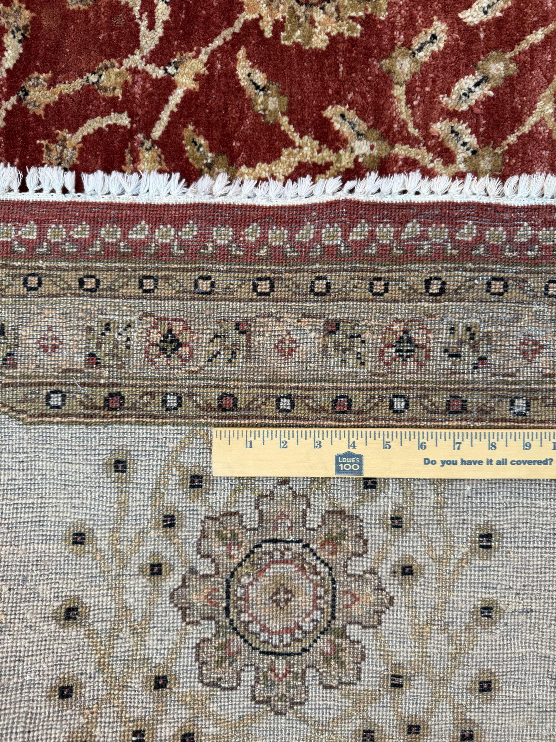 Vintage Oushak Rug 8×11 ft Hand Knotted Wool Large Turkish Area Rug 1980s