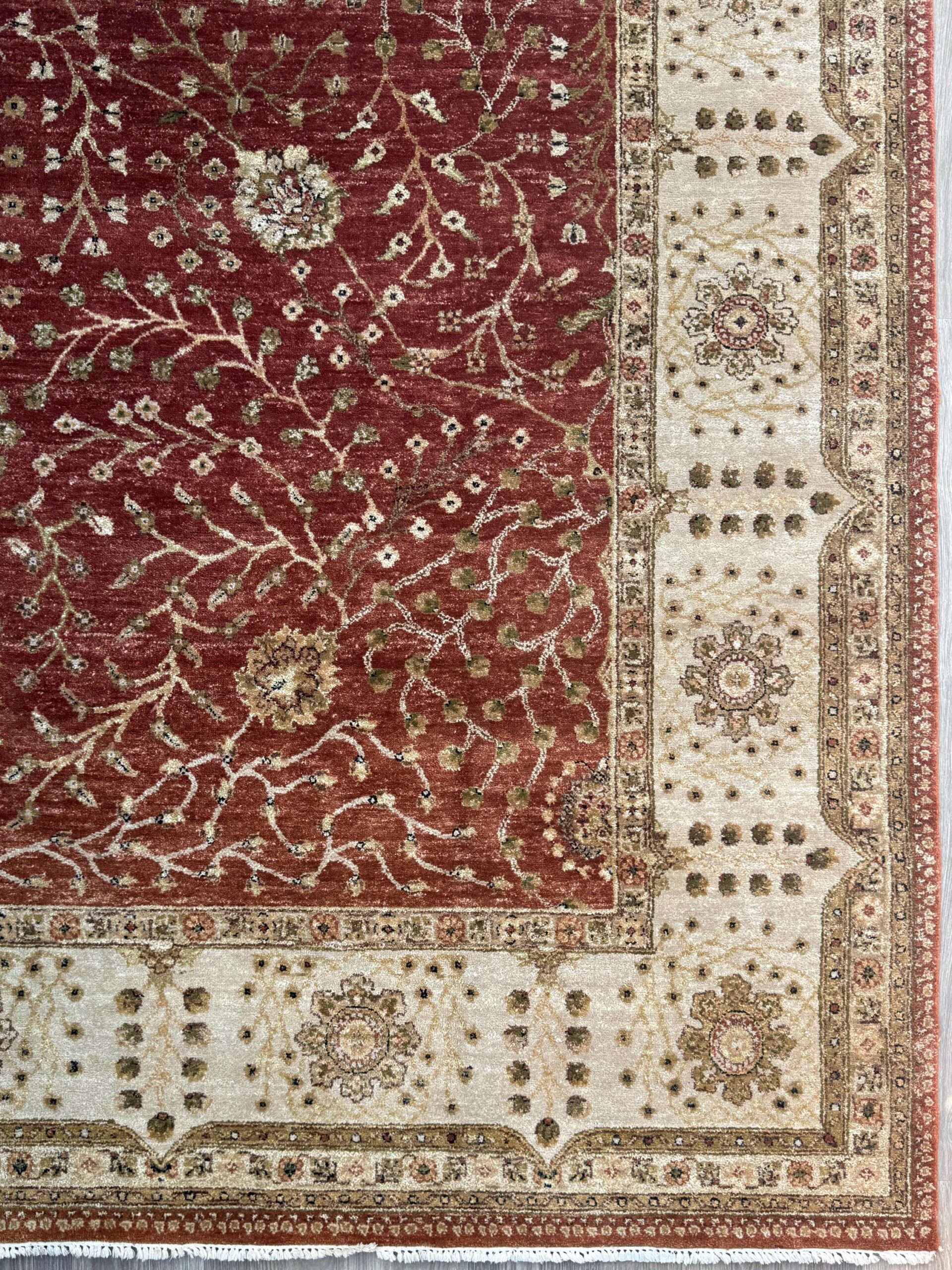 Vintage Oushak Rug 8×11 ft Hand Knotted Wool Large Turkish Area Rug 1980s
