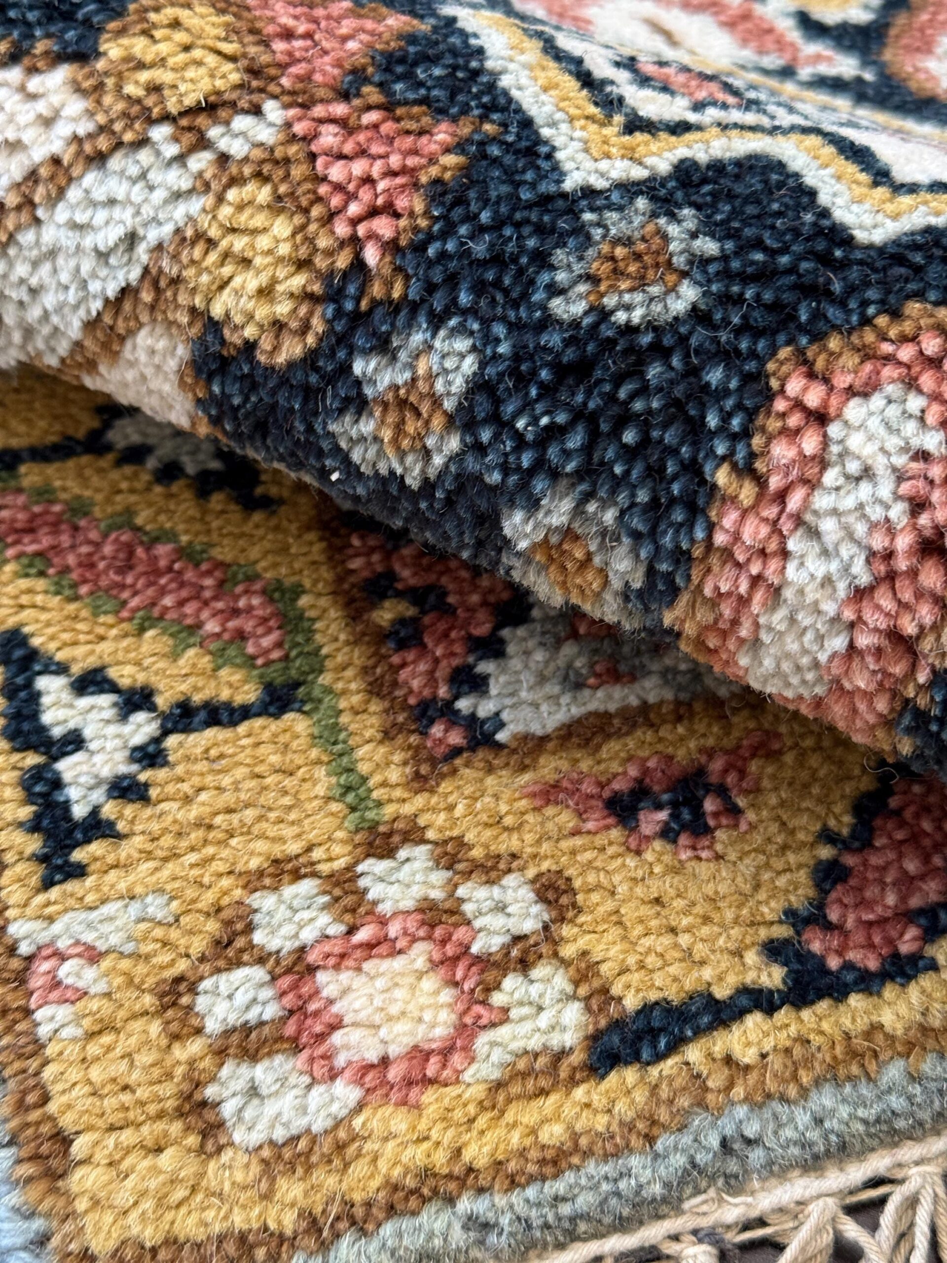 Turkish Oushak Rug 2.6×10.4 ft Handmade Multicolored Wool Runner Modern Bohemian Area Rug