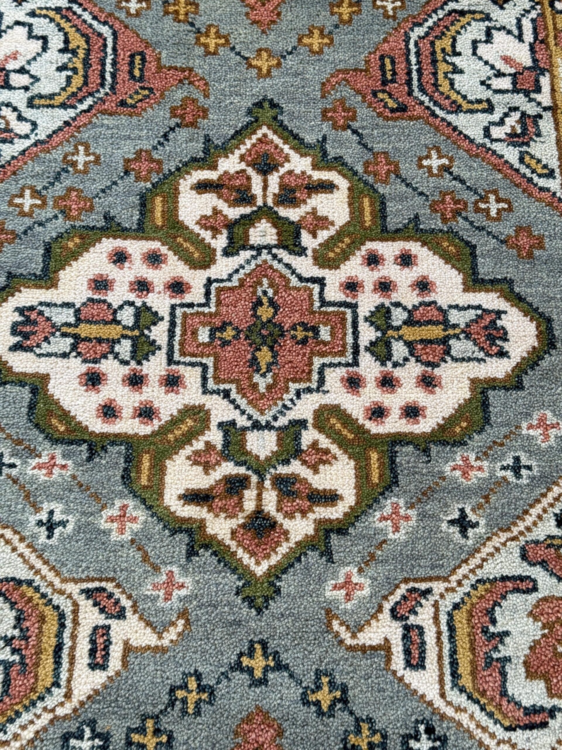 Turkish Oushak Rug 2.6×10.4 ft Handmade Multicolored Wool Runner Modern Bohemian Area Rug