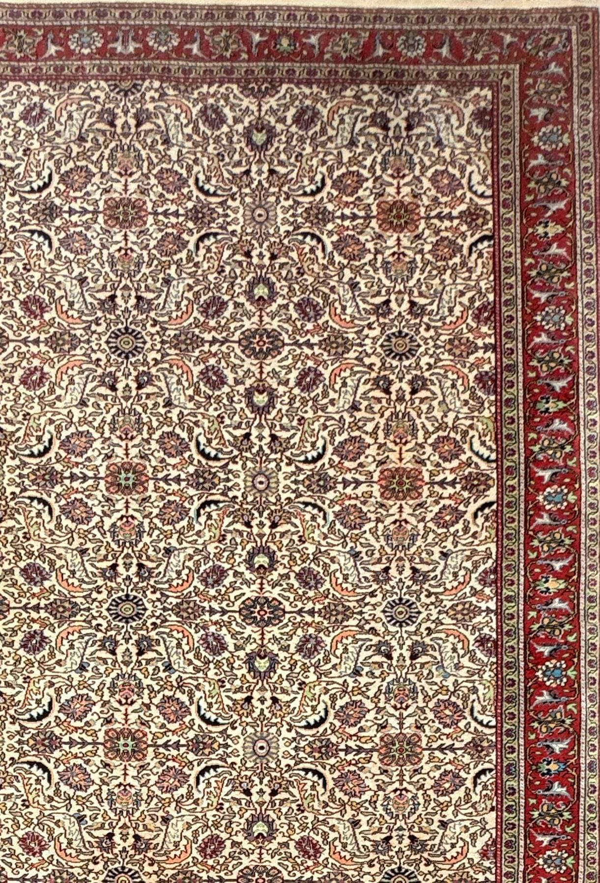 Vintage Hereke Turkish Rug 9×12 ft – Hand Knotted Wool Area Rug – Vegetable Dye Turkish Carpet – 1980s