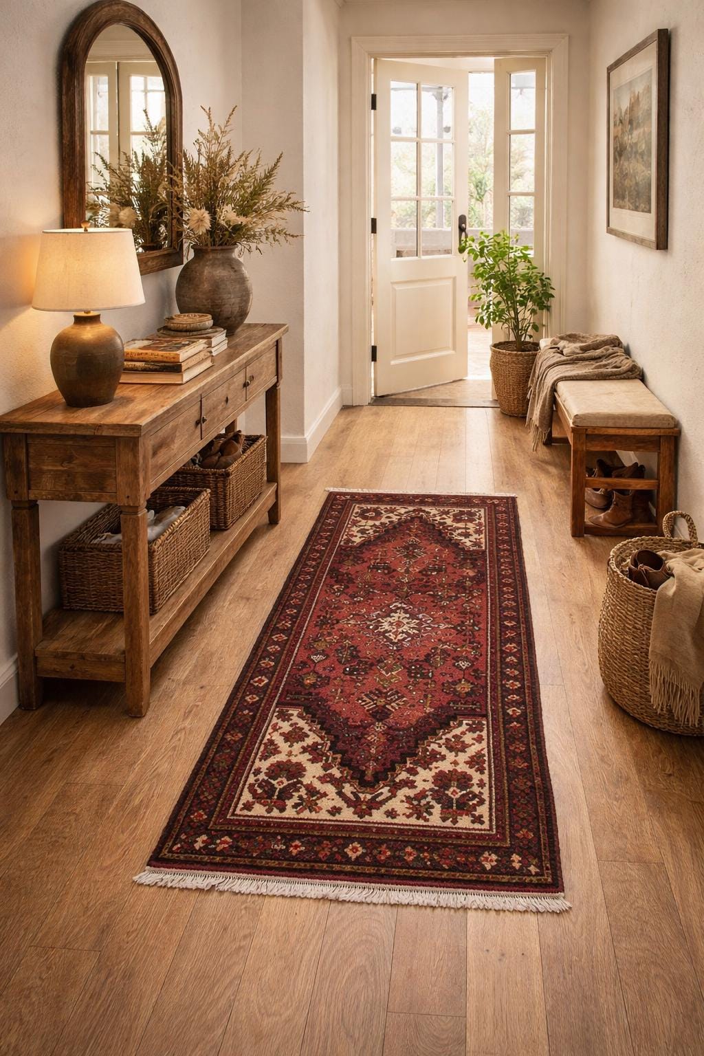 Vintage Turkish Anatolian Rug 3×5 ft Hand Knotted Wool Tribal Geometric Rug 1960s