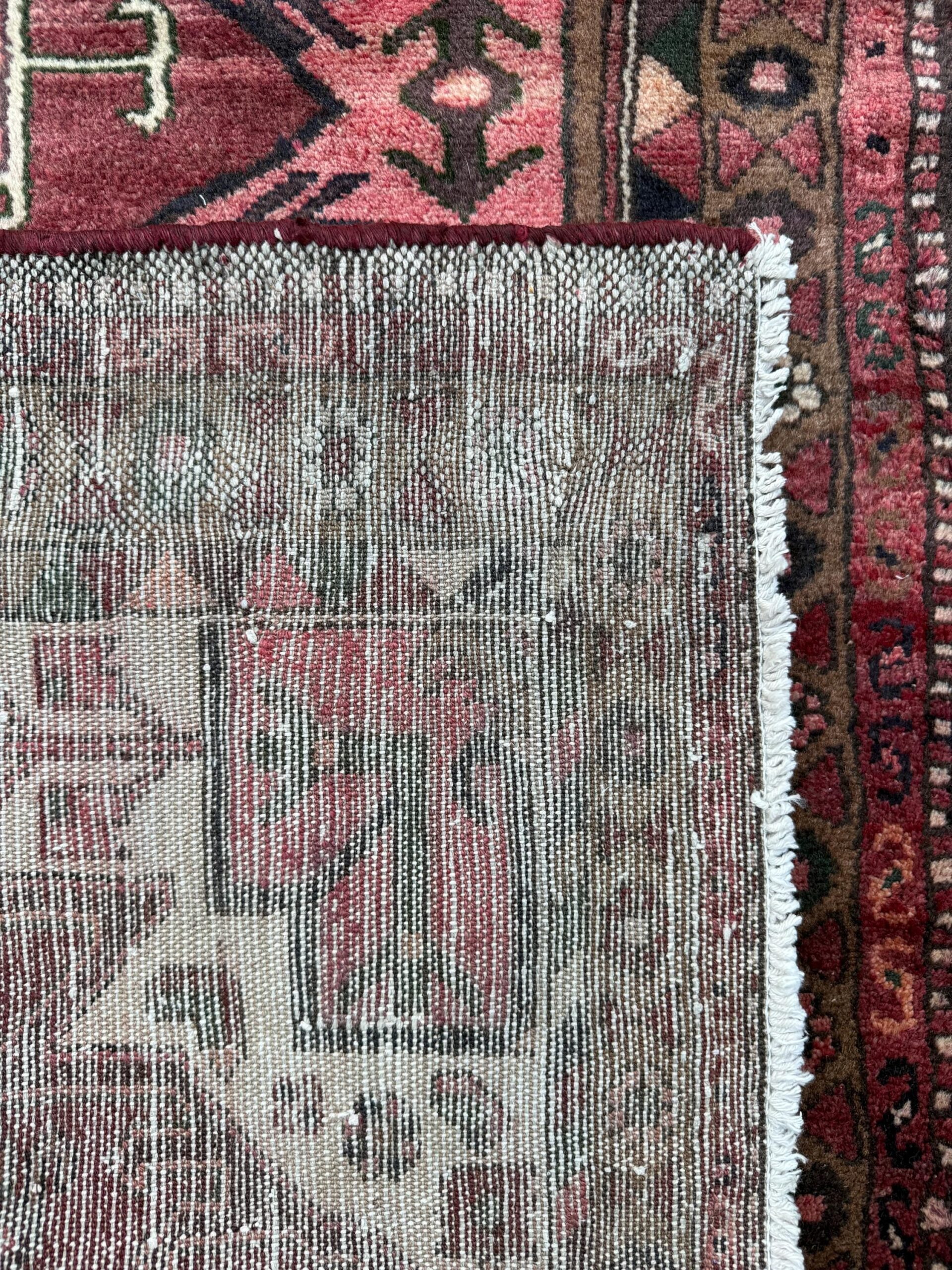 Vintage Turkish Rug 3.3×6.7 ft Hand Knotted Anatolian Tribal Geometric Rug 1960s