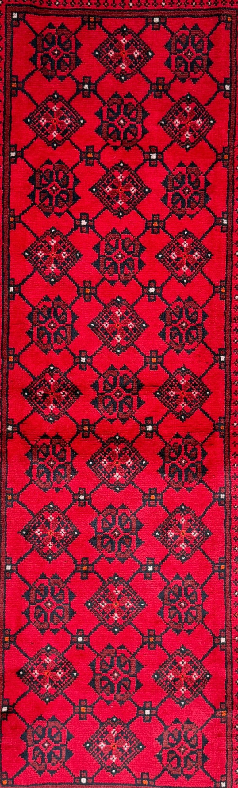 Vintage Afghan Turkmen Rug 6.4×3.3 ft Hand Knotted Wool Basheeri Tribal Area Rug 1990s