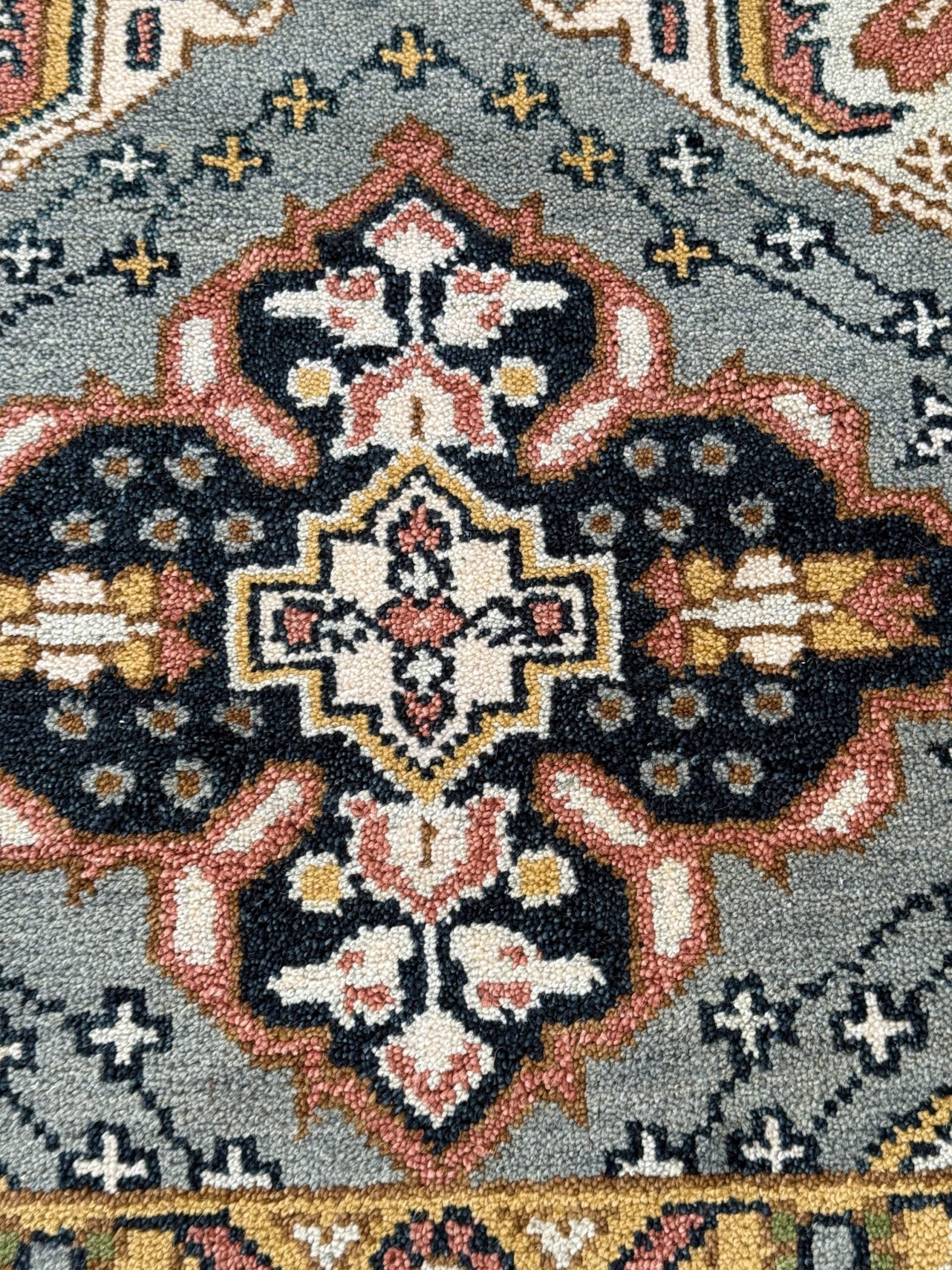 Turkish Oushak Rug 2.6×10.4 ft Handmade Multicolored Wool Runner Modern Bohemian Area Rug