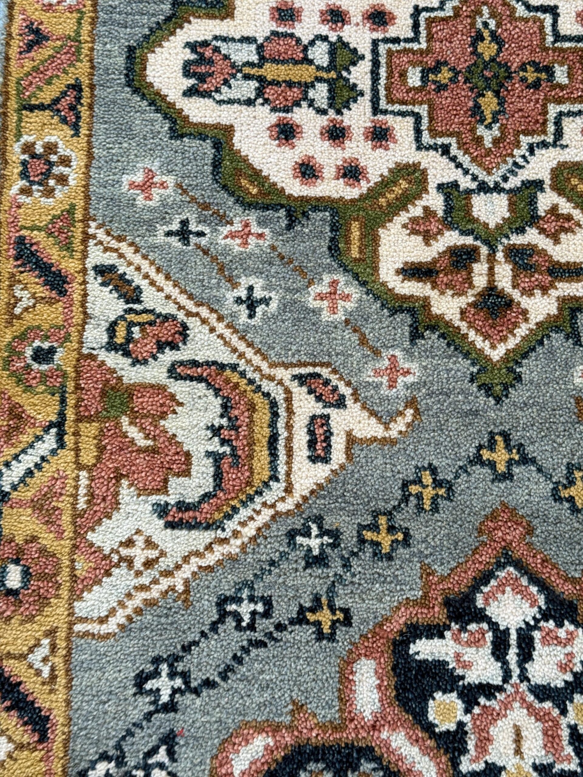 Turkish Oushak Rug 2.6×10.4 ft Handmade Multicolored Wool Runner Modern Bohemian Area Rug
