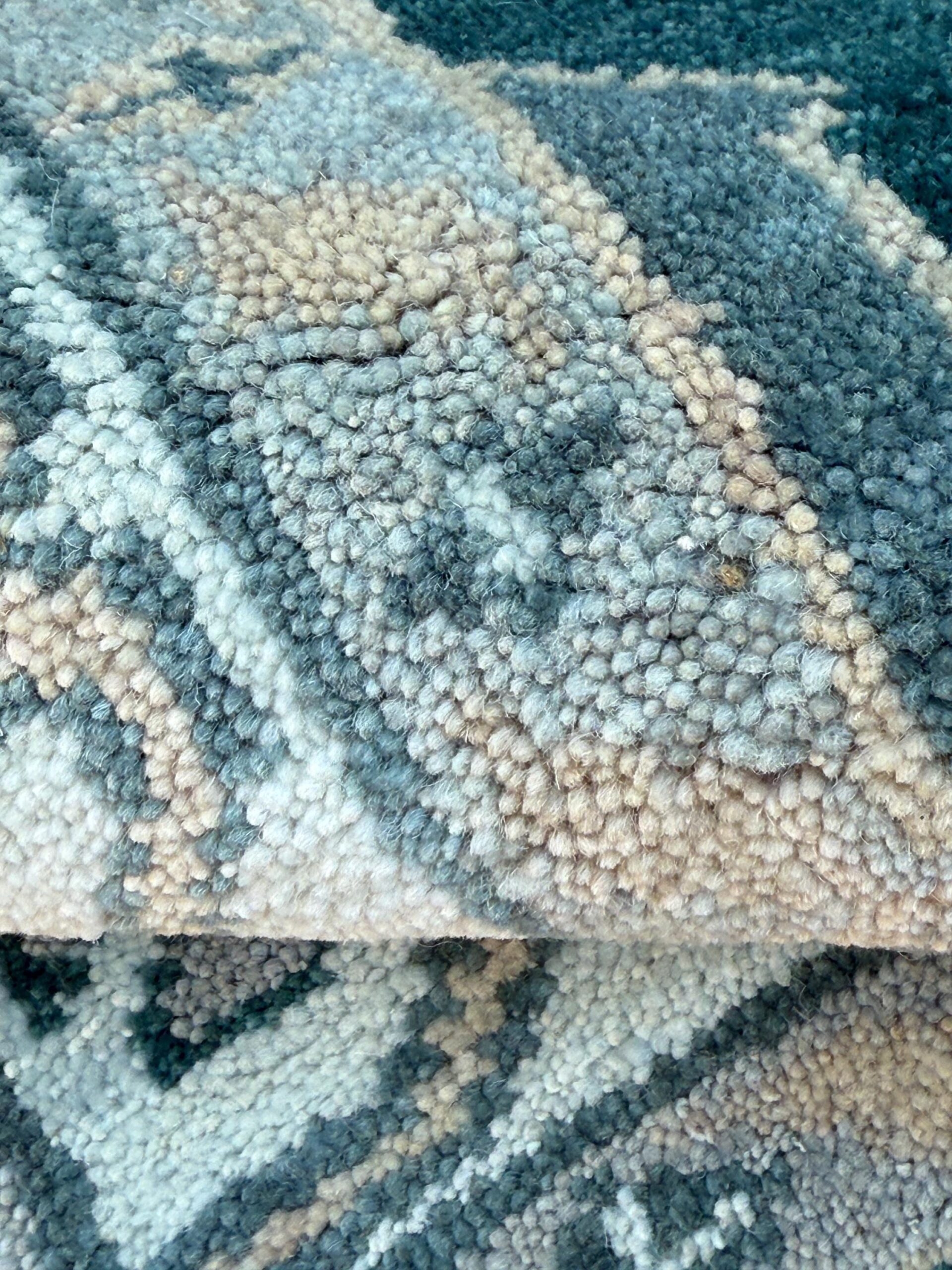 6×9 ft Oushak Hand Knotted Rug: Bohemian Wool Carpet
