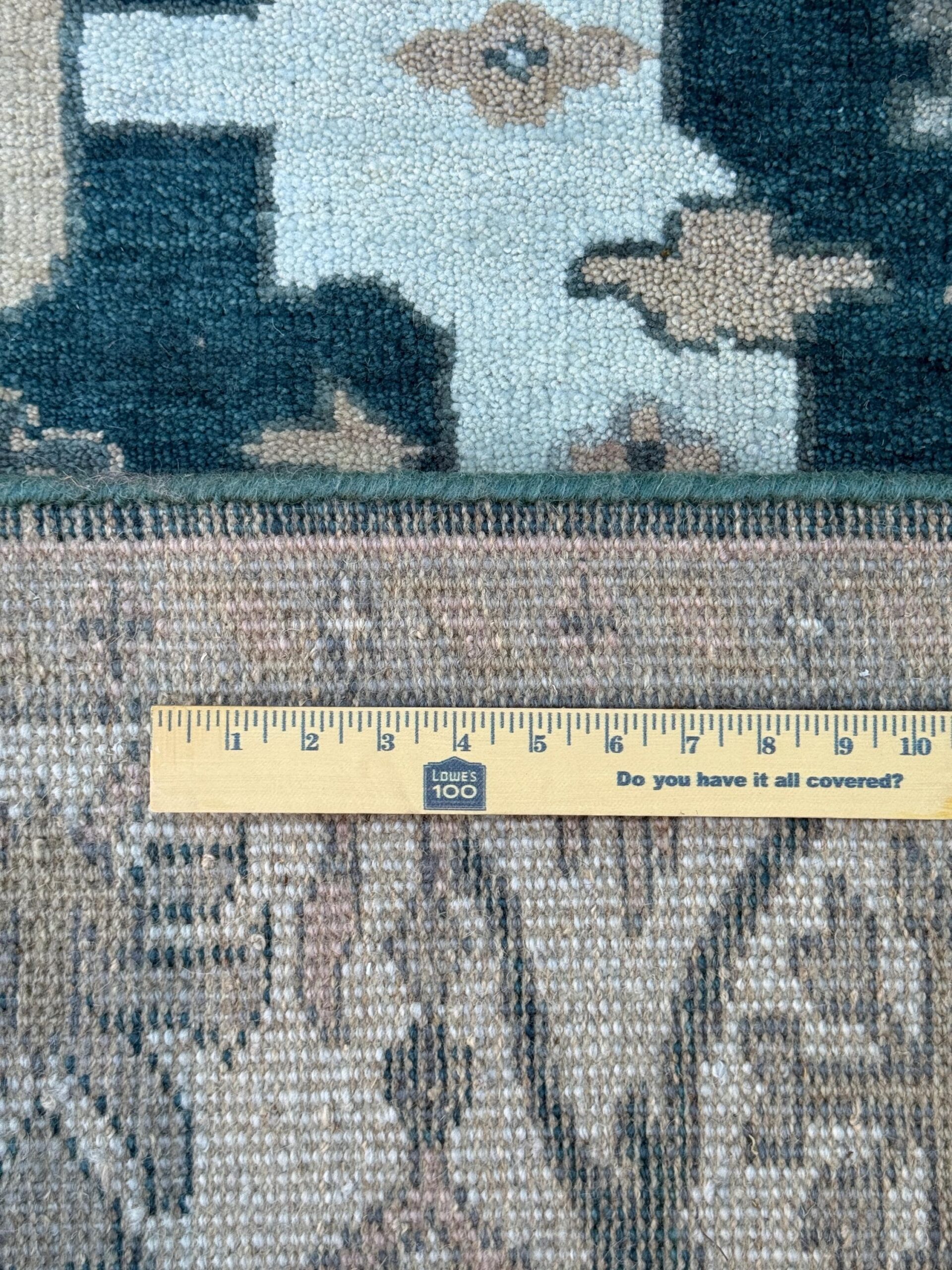 6×9 ft Oushak Hand Knotted Rug: Bohemian Wool Carpet