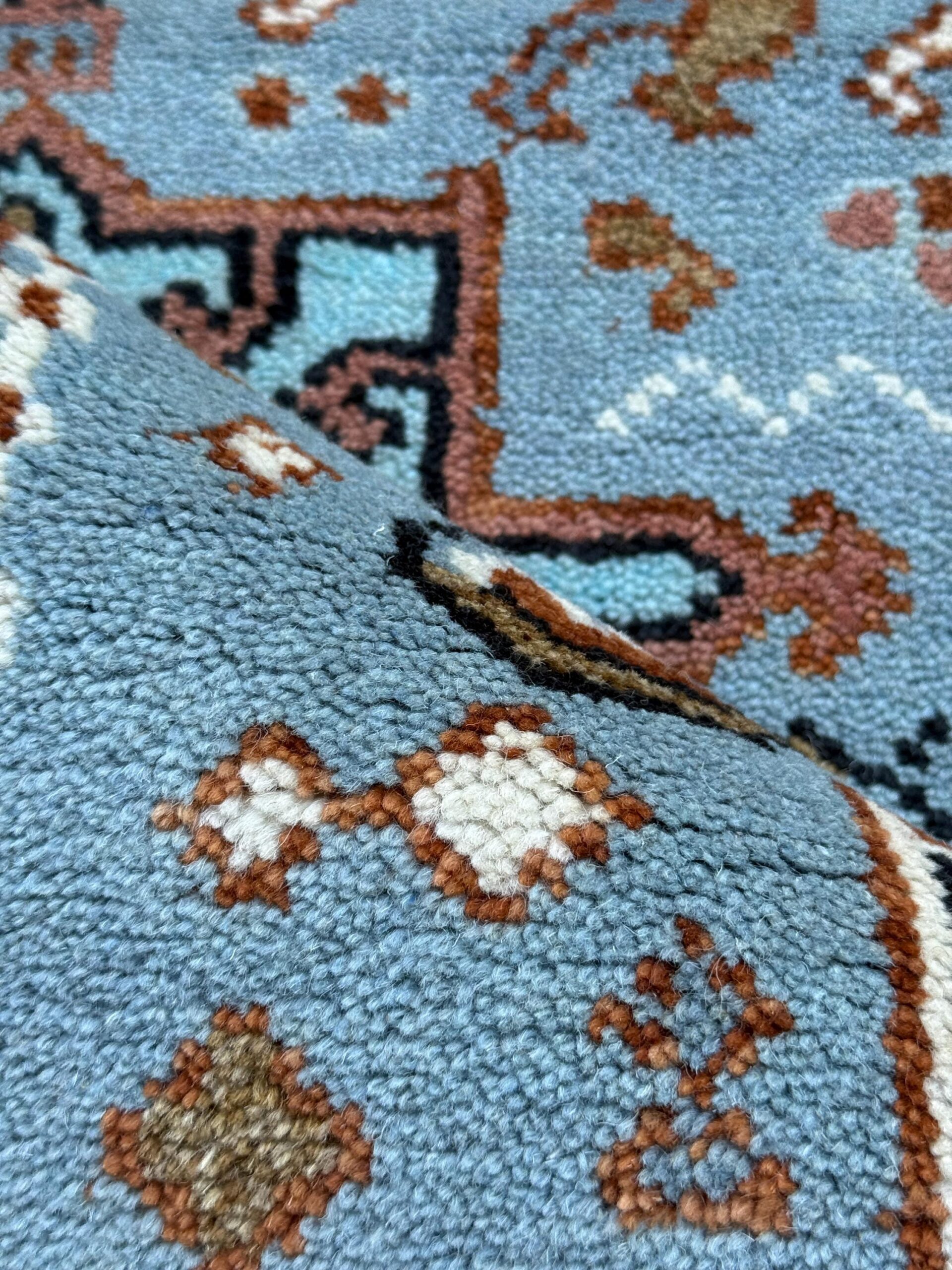 Turkish Oushak Rug 2.6×10 ft Handmade Multicolored Wool Runner Modern Bohemian Area Rug