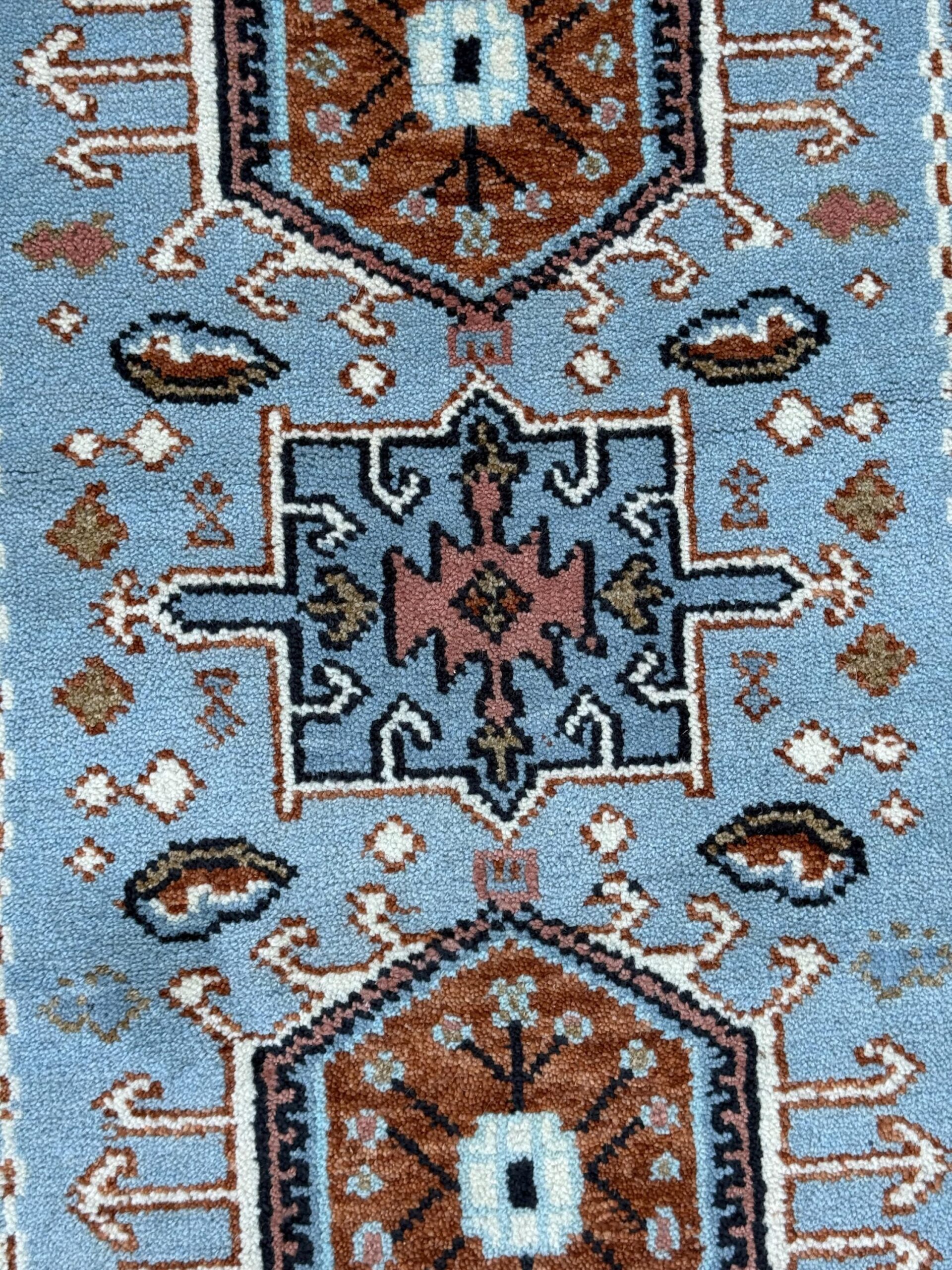 Turkish Oushak Rug 2.6×10 ft Handmade Multicolored Wool Runner Modern Bohemian Area Rug