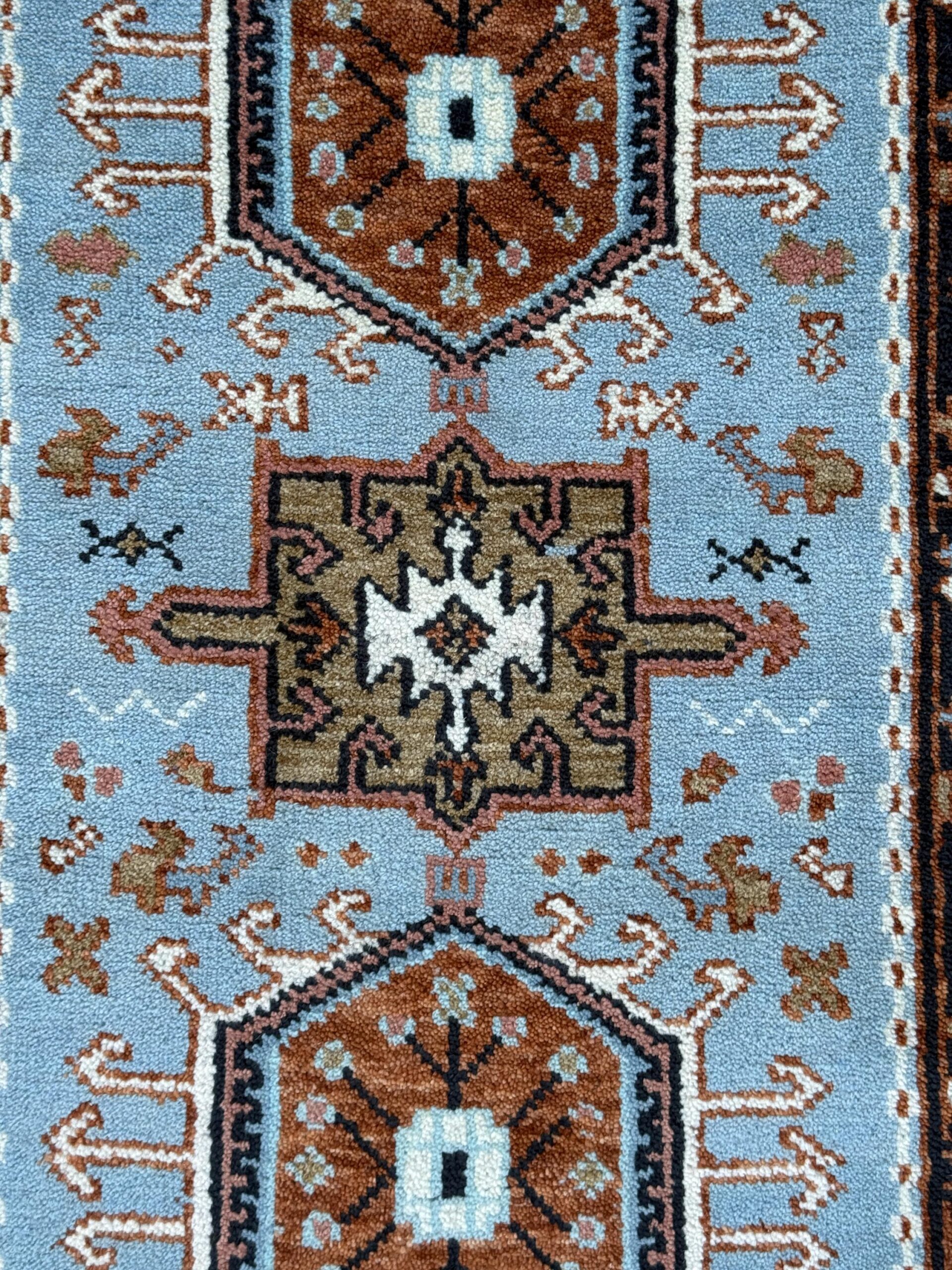 Turkish Oushak Rug 2.6×10 ft Handmade Multicolored Wool Runner Modern Bohemian Area Rug