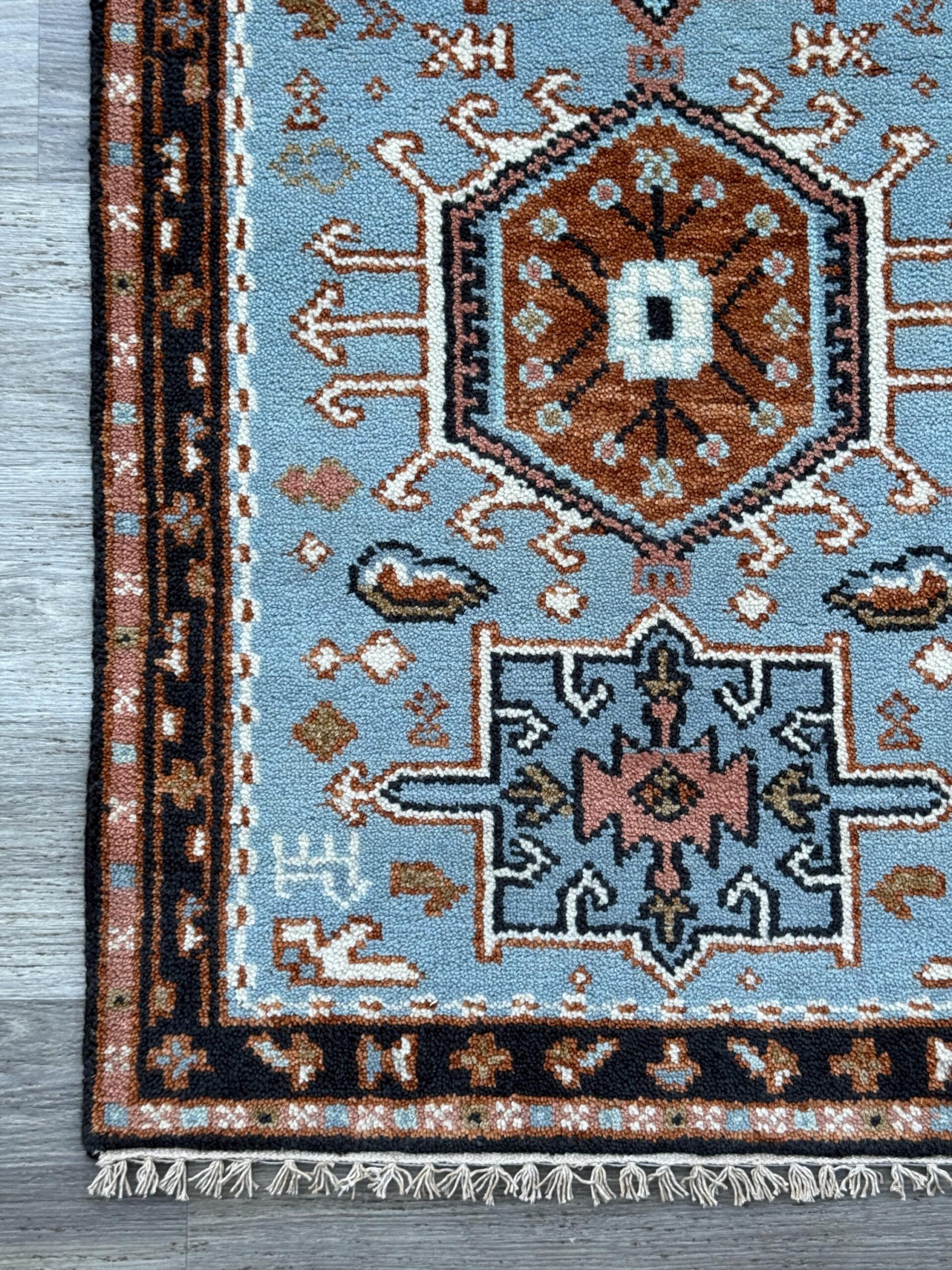 Turkish Oushak Rug 2.6×10 ft Handmade Multicolored Wool Runner Modern Bohemian Area Rug