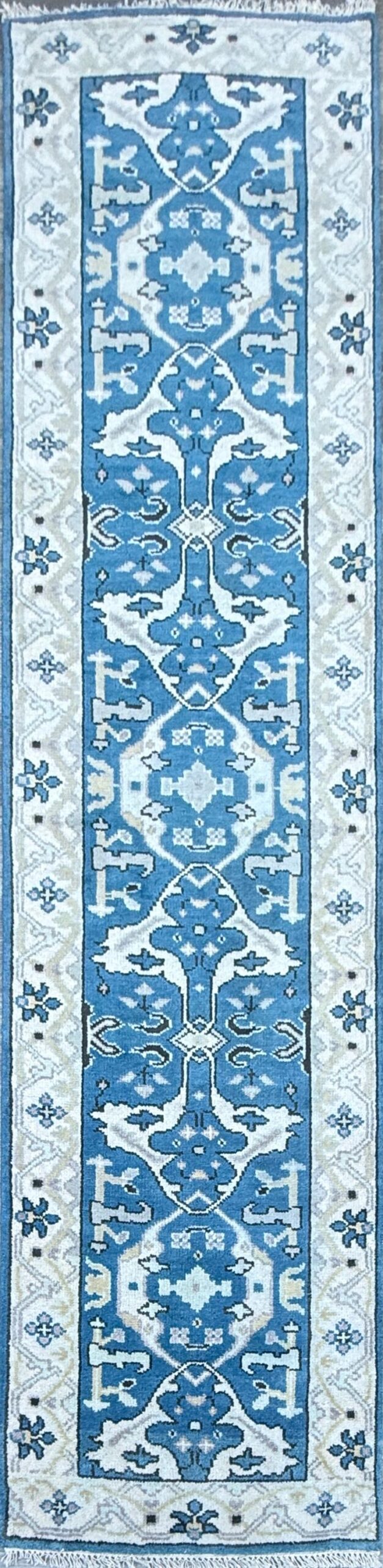 Turkish Oushak Rug 2.7×10 ft Handmade Multicolored Wool Runner Modern Bohemian Area Rug