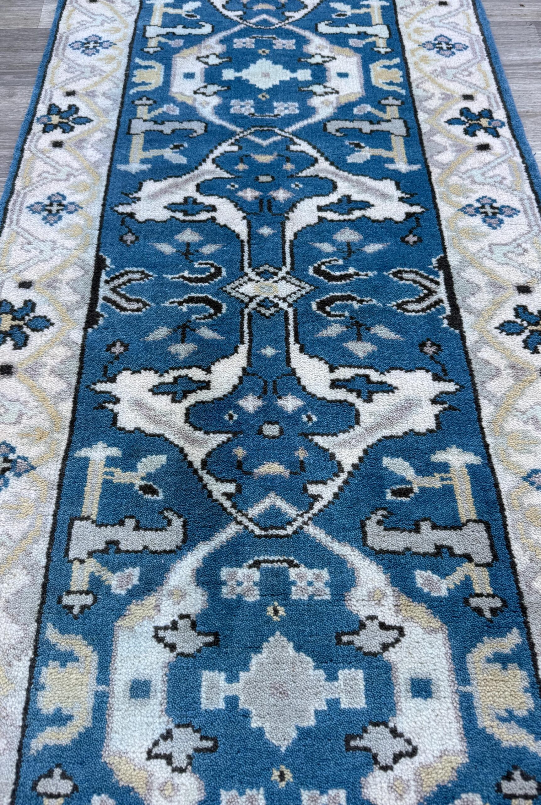 Turkish Oushak Rug 2.7×10 ft Handmade Multicolored Wool Runner Modern Bohemian Area Rug