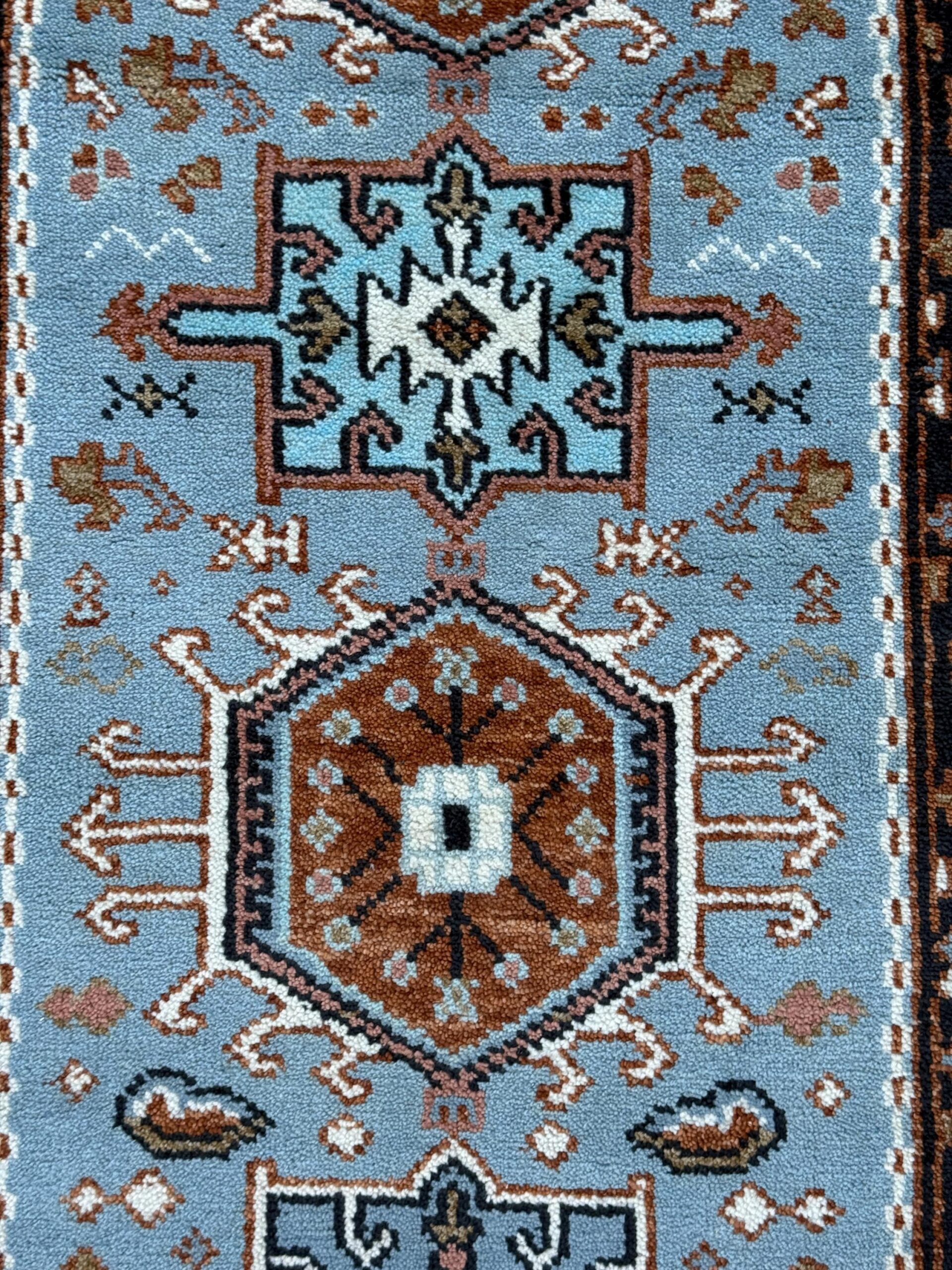 Turkish Oushak Rug 2.6×10 ft Handmade Multicolored Wool Runner Modern Bohemian Area Rug