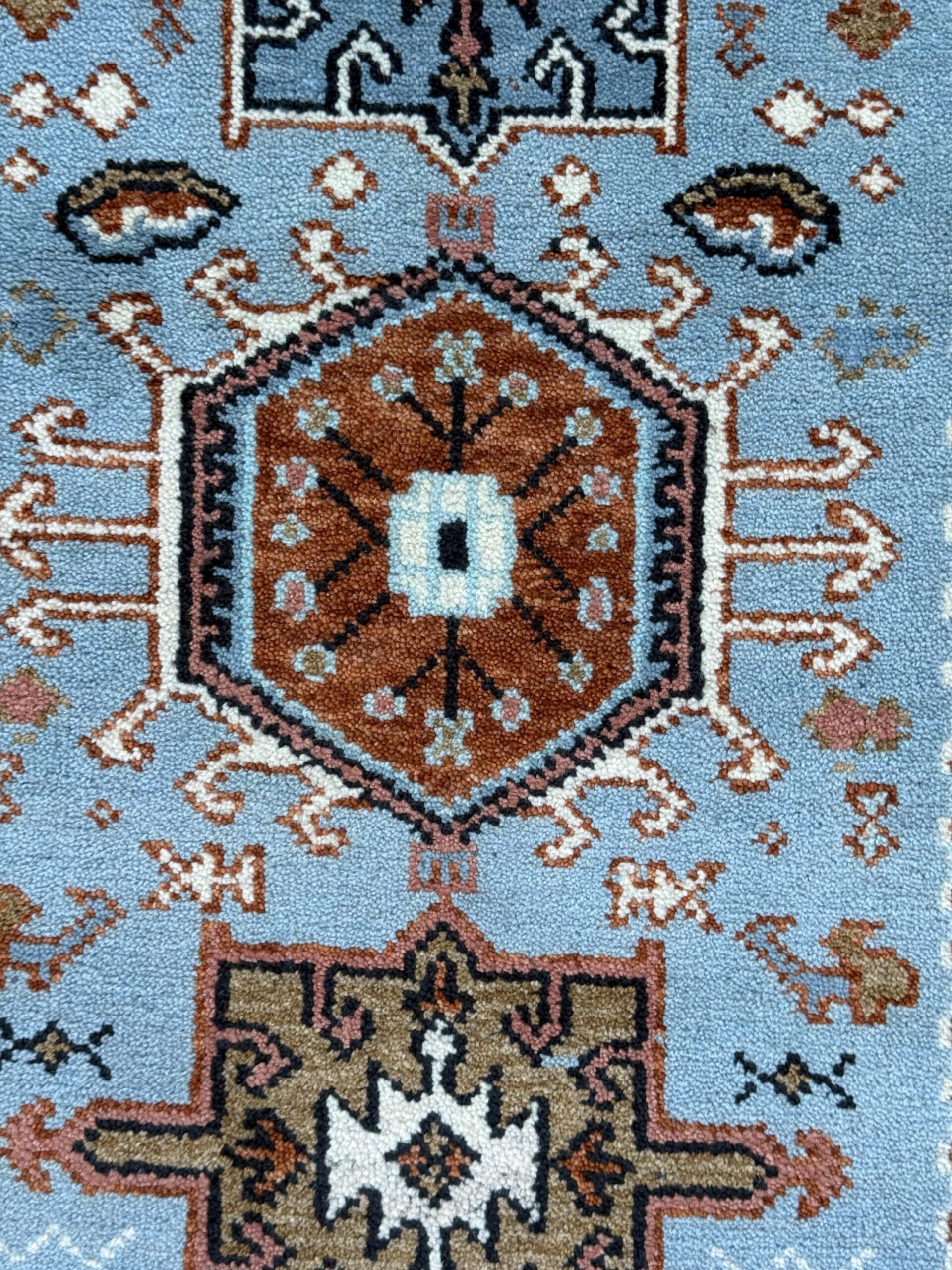 Turkish Oushak Rug 2.6×10 ft Handmade Multicolored Wool Runner Modern Bohemian Area Rug