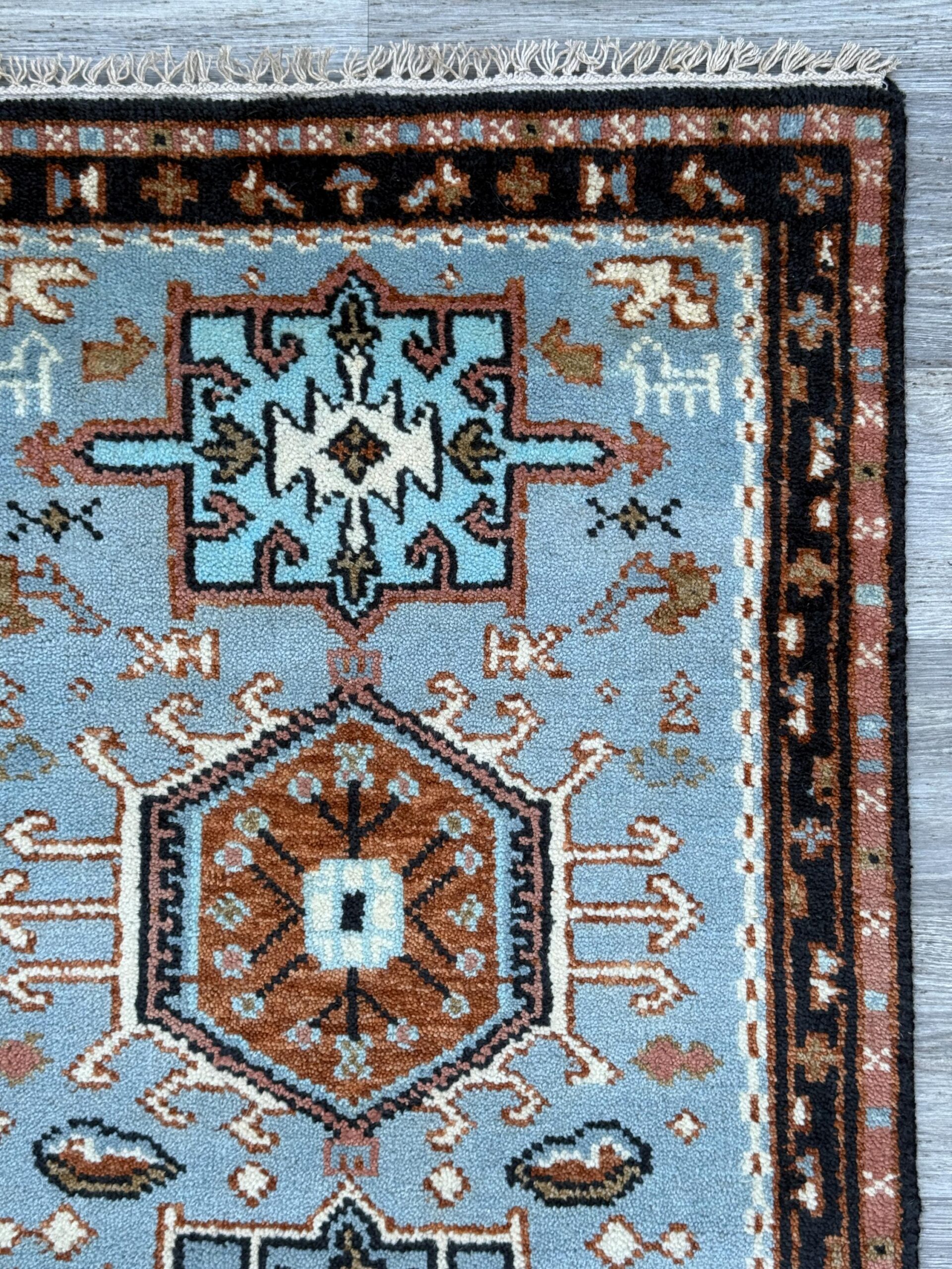 Turkish Oushak Rug 2.6×10 ft Handmade Multicolored Wool Runner Modern Bohemian Area Rug