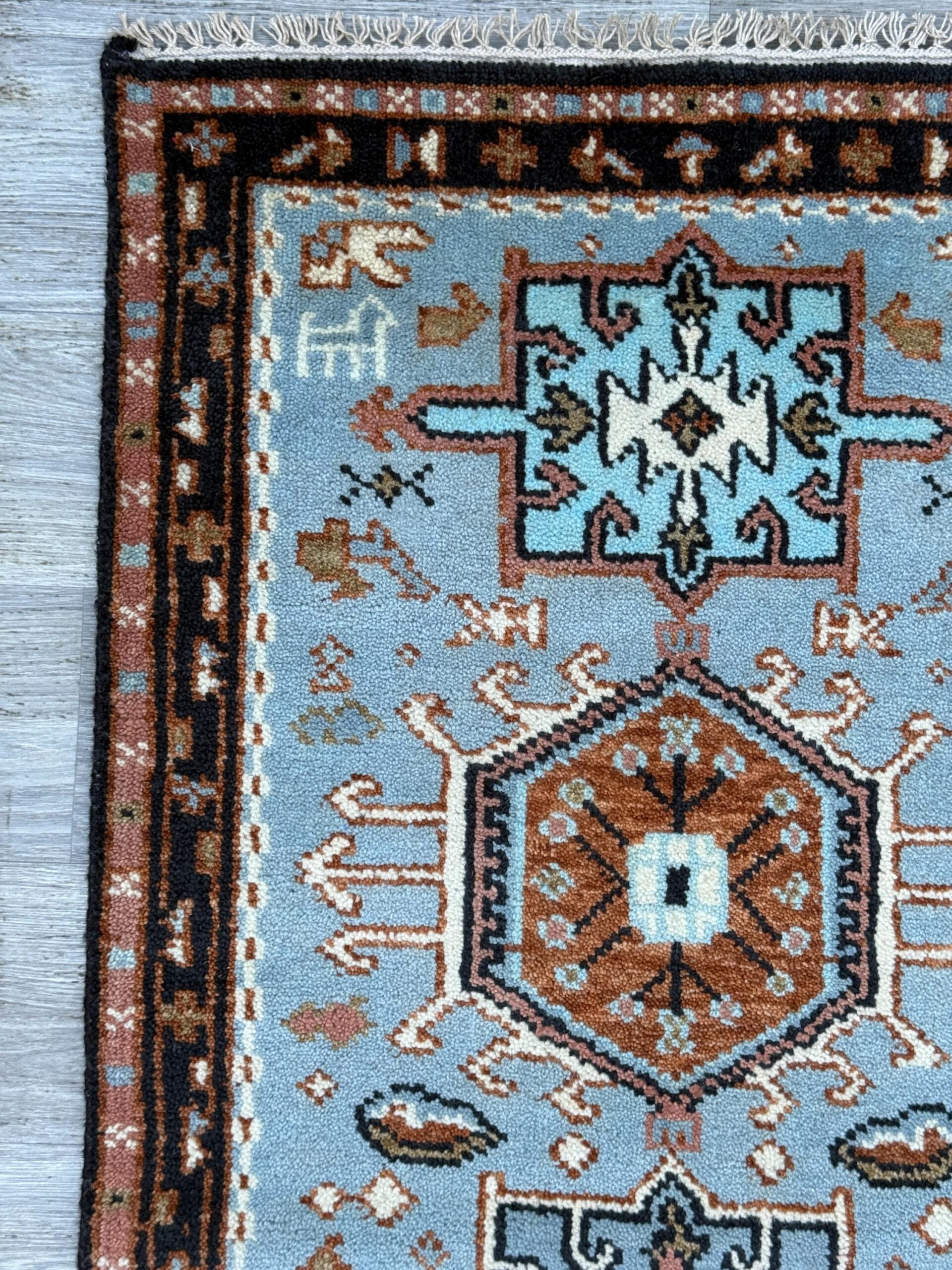 Turkish Oushak Rug 2.6×10 ft Handmade Multicolored Wool Runner Modern Bohemian Area Rug
