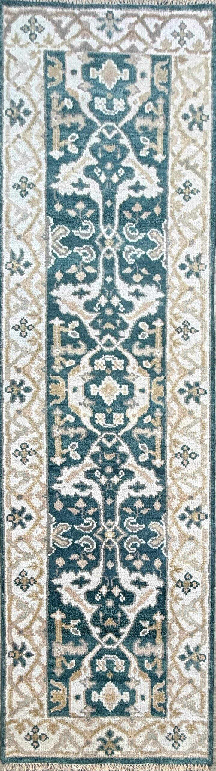Turkish Oushak Rug 2.7×8 ft Handmade Multicolored Wool Runner Modern Bohemian Area Rug